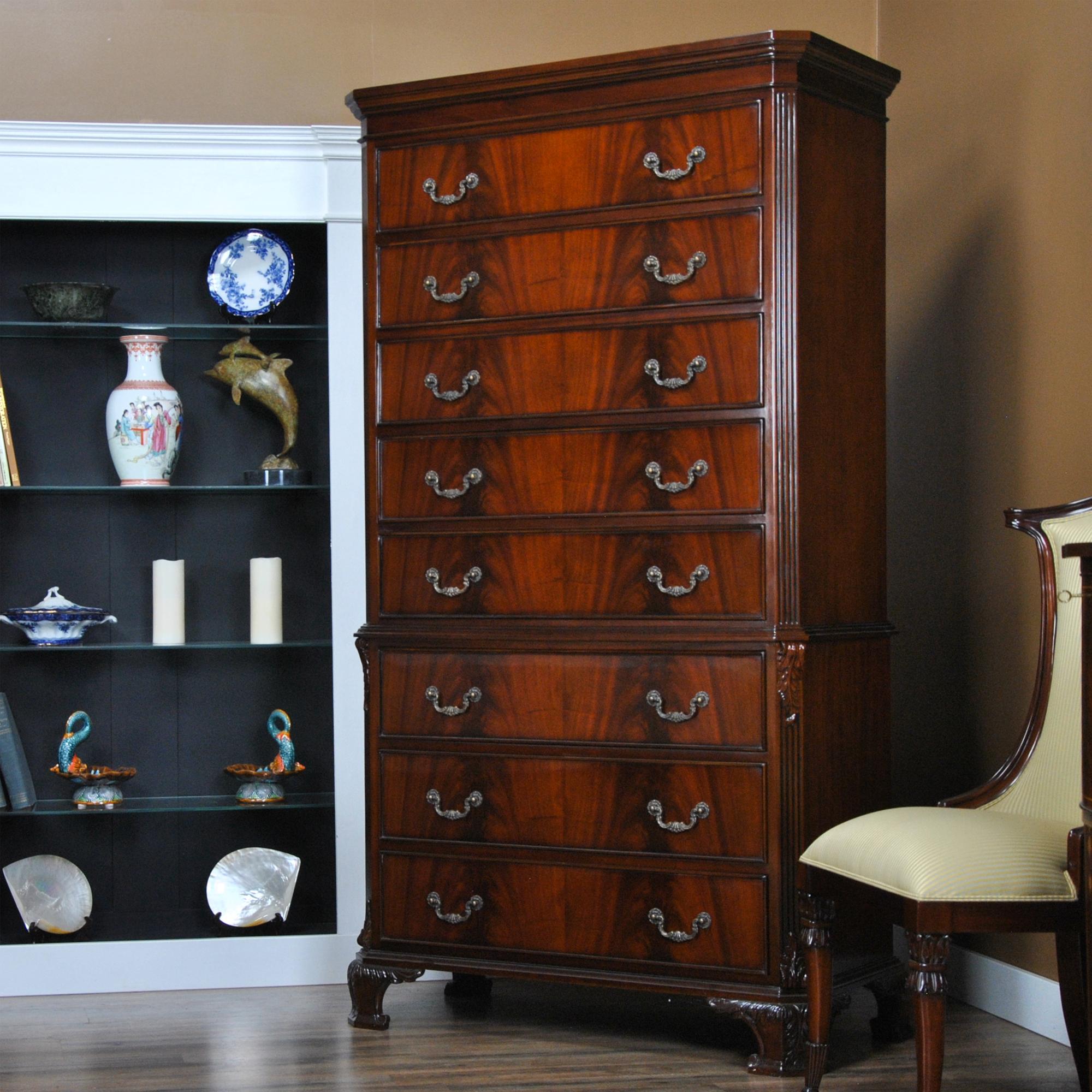 Mahogany Chippendale Tall Chest For Sale 3