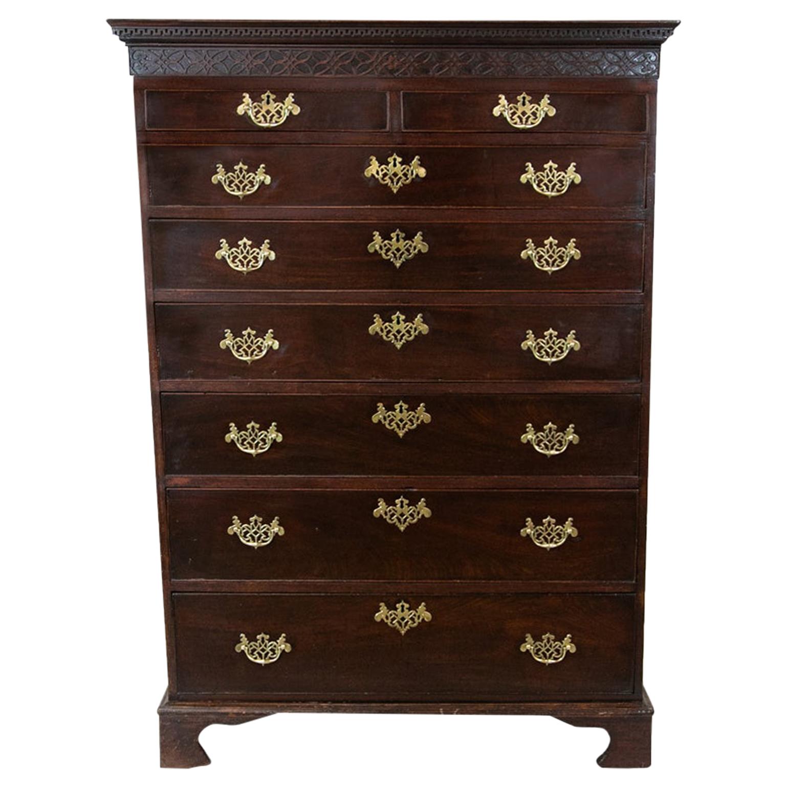 Mahogany Chippendale Tall Chest