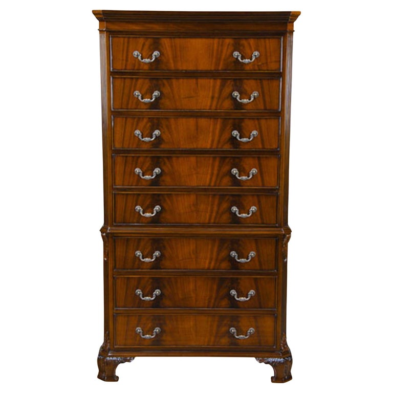 Mahogany Chippendale Tall Chest For Sale at 1stDibs