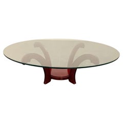 Vintage Mahogany Circular Coffee Table, 1970s