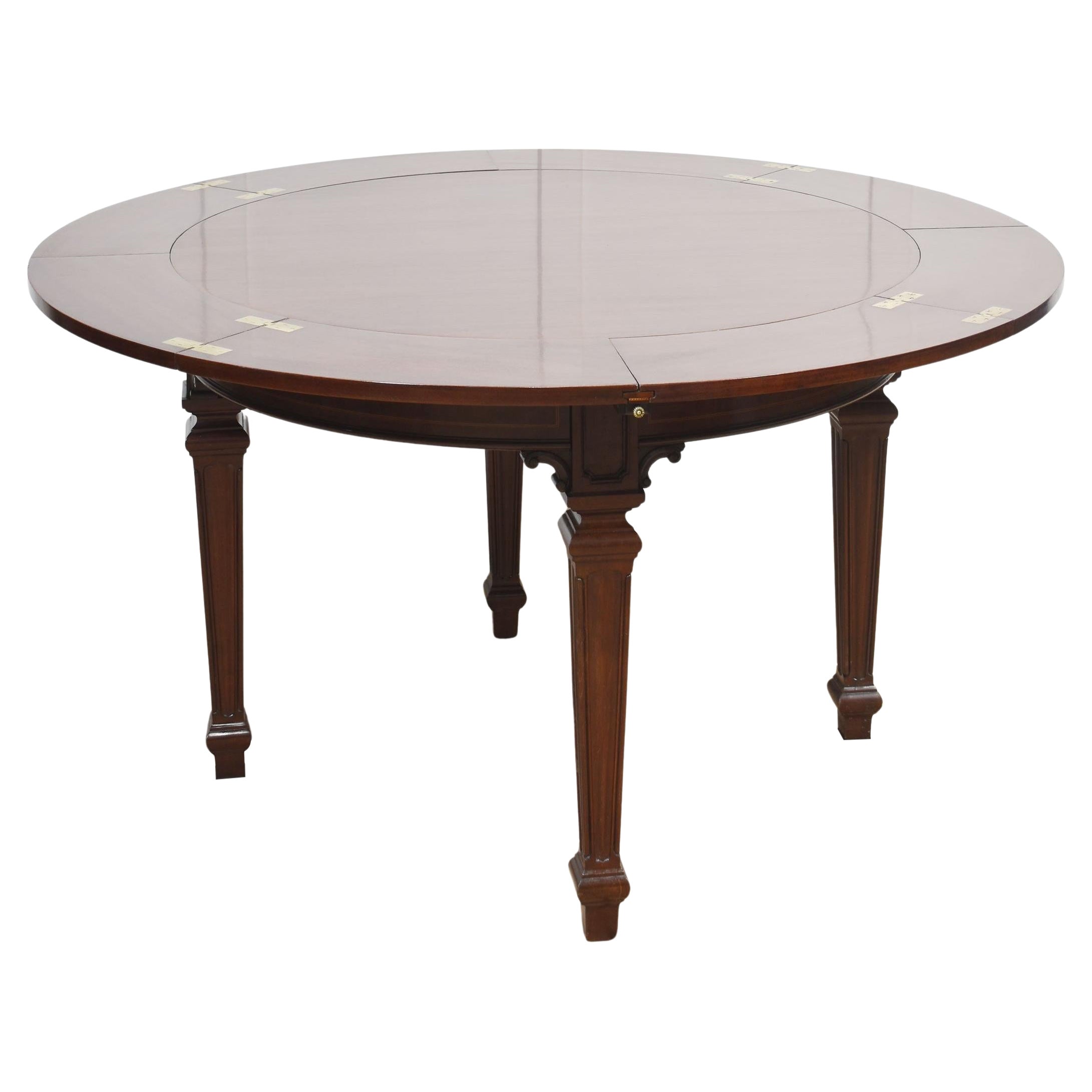 Mahogany circular extending dining table