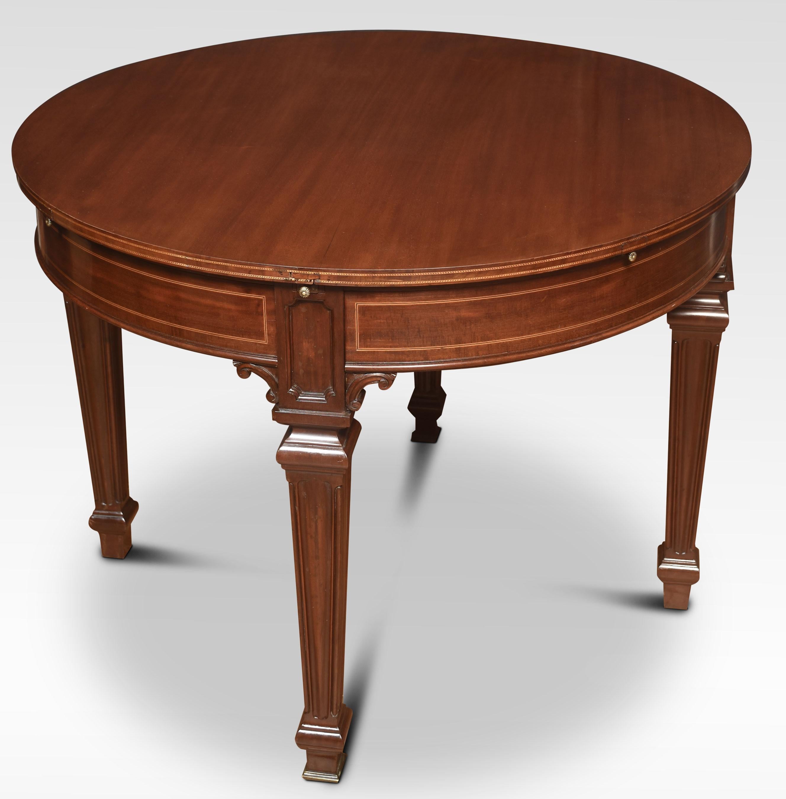 Mahogany circular extending ships dining table For Sale 3