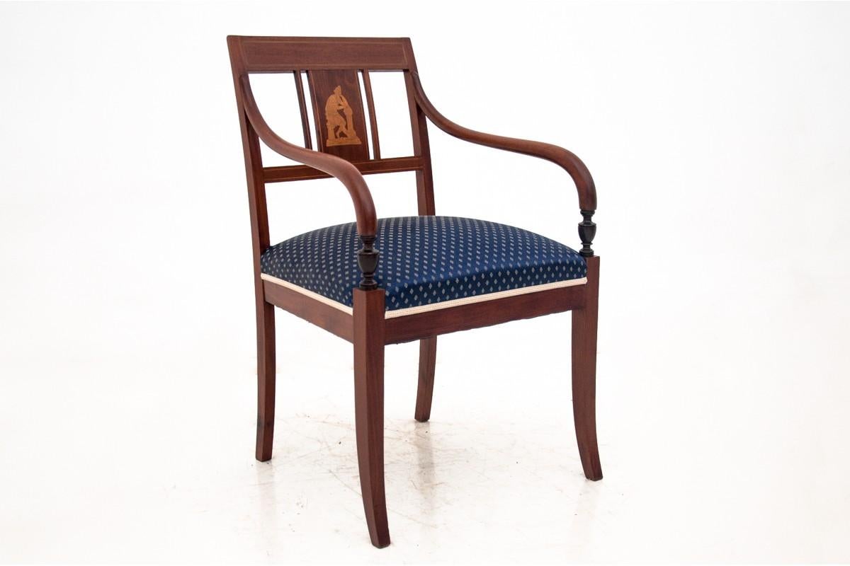 Empire Mahogany Classic Blue Chairs After Renovation