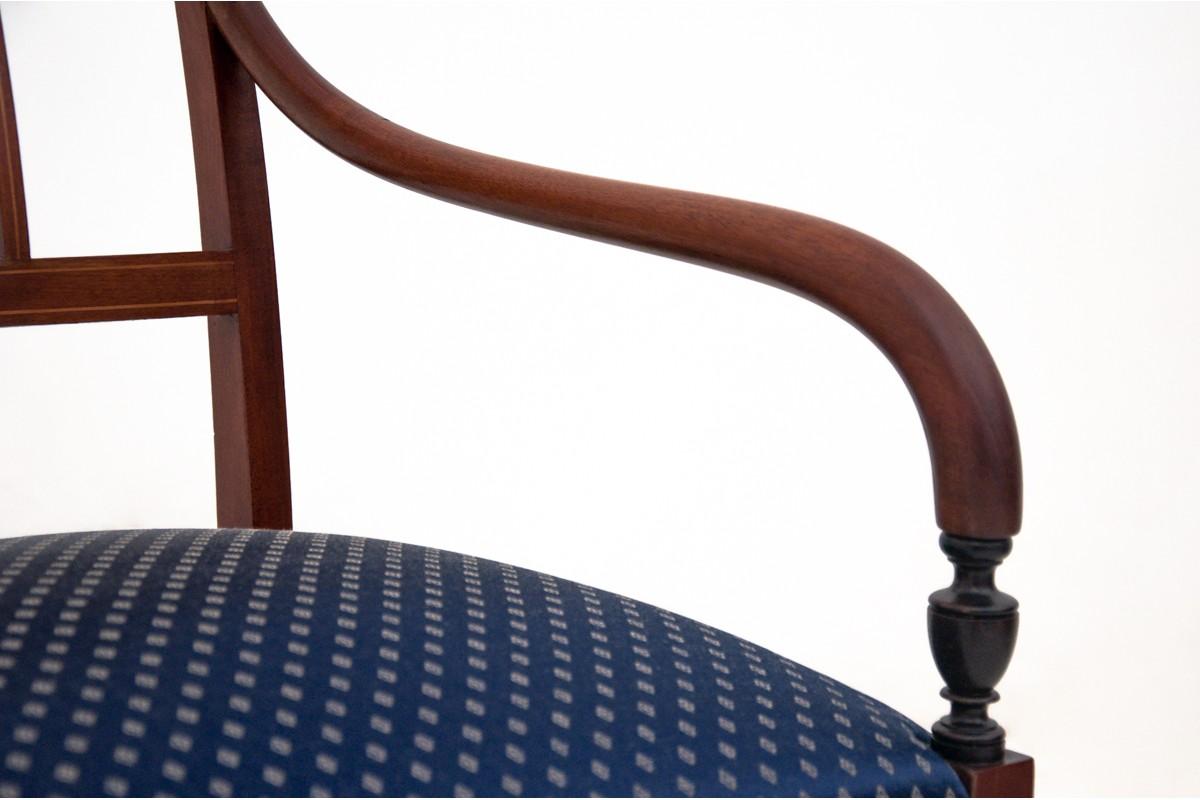 Swedish Mahogany Classic Blue Chairs After Renovation