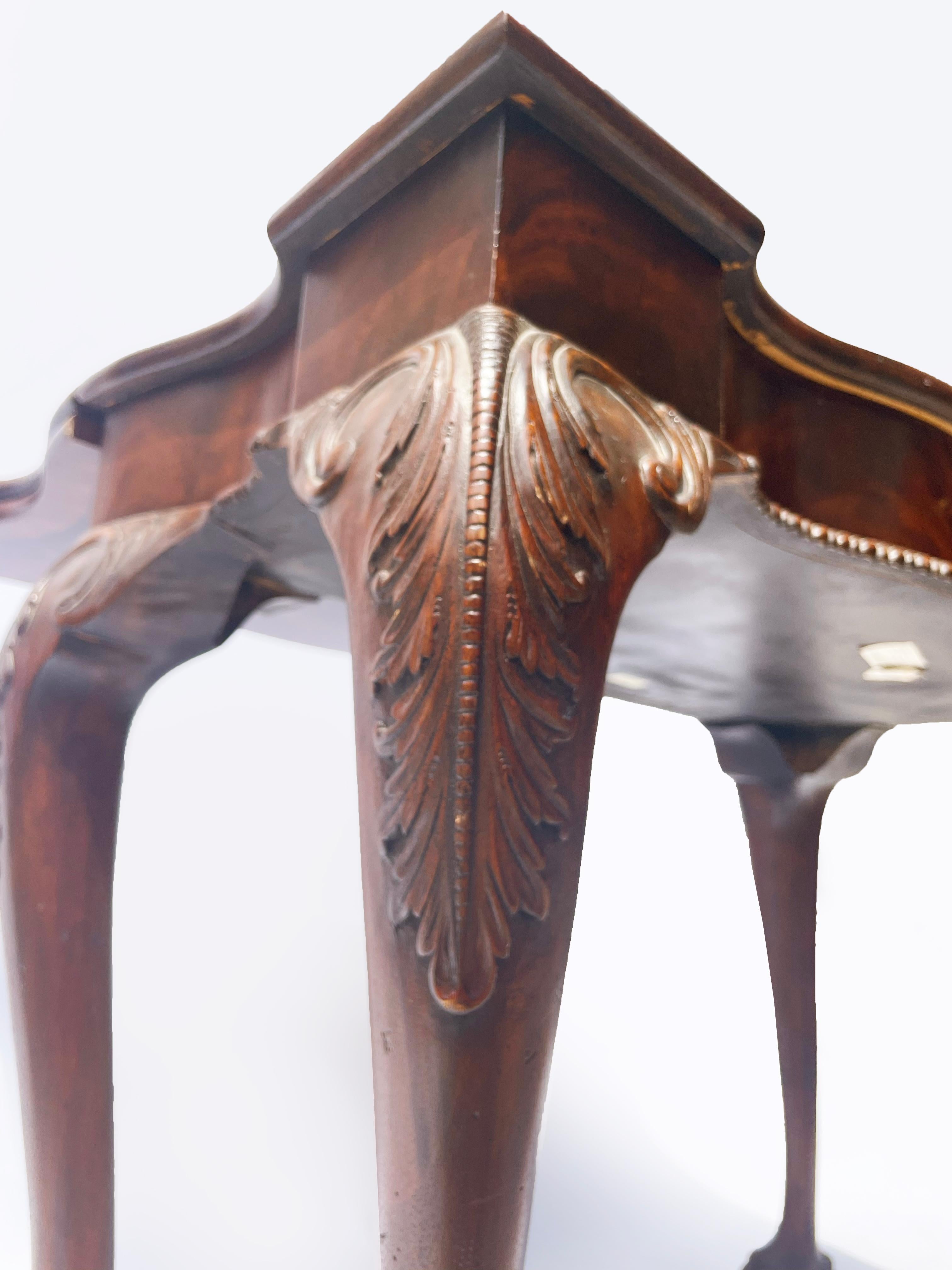 Philippine Mahogany Claw Foot Conversion Game Table by Maitland Smith For Sale