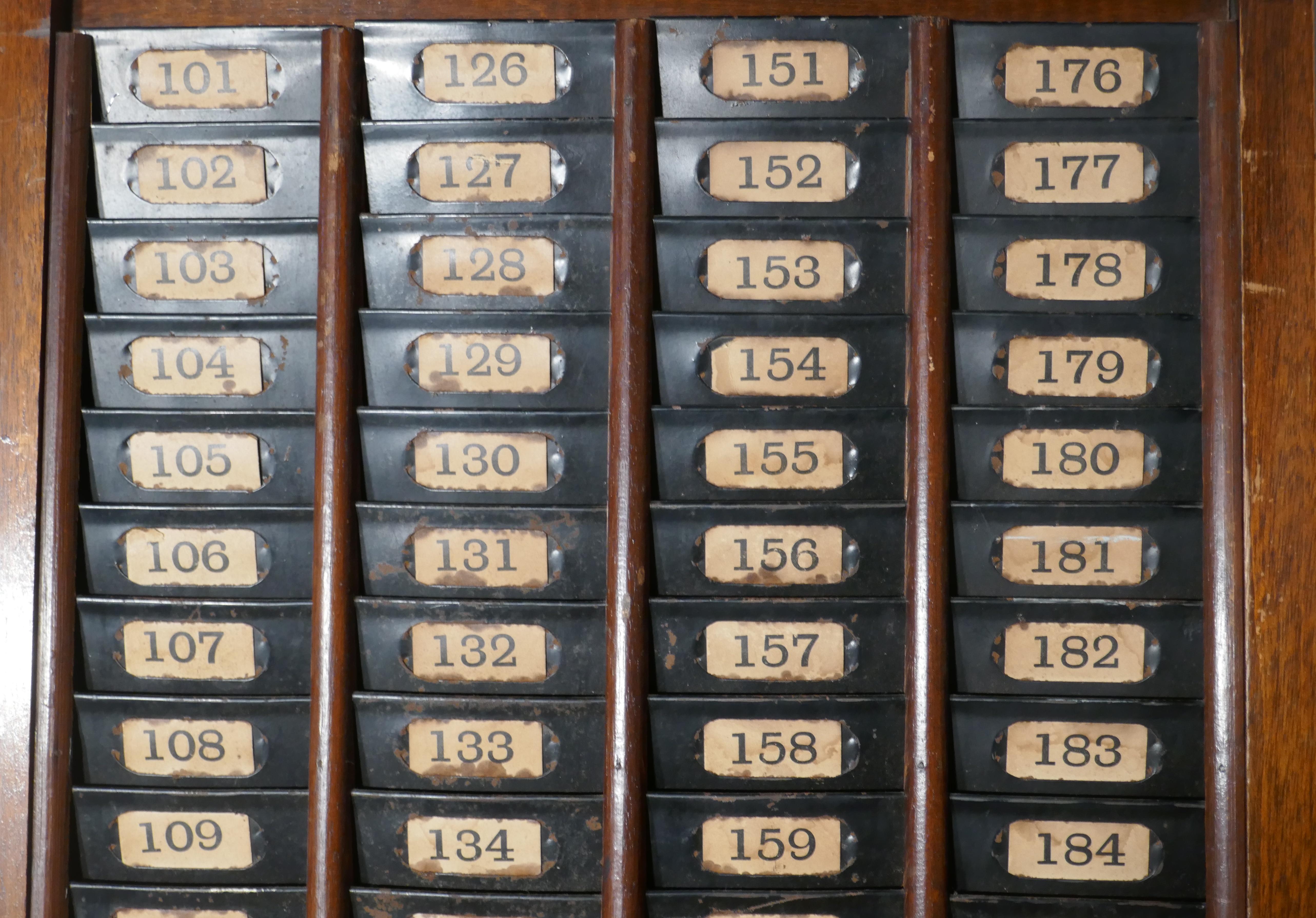 Mahogany Clocking in Time Card Rack In Good Condition In Chillerton, Isle of Wight