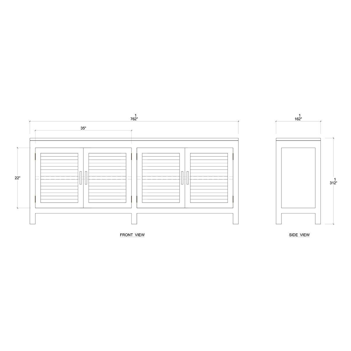Asian Mahogany Coastal Sideboard For Sale