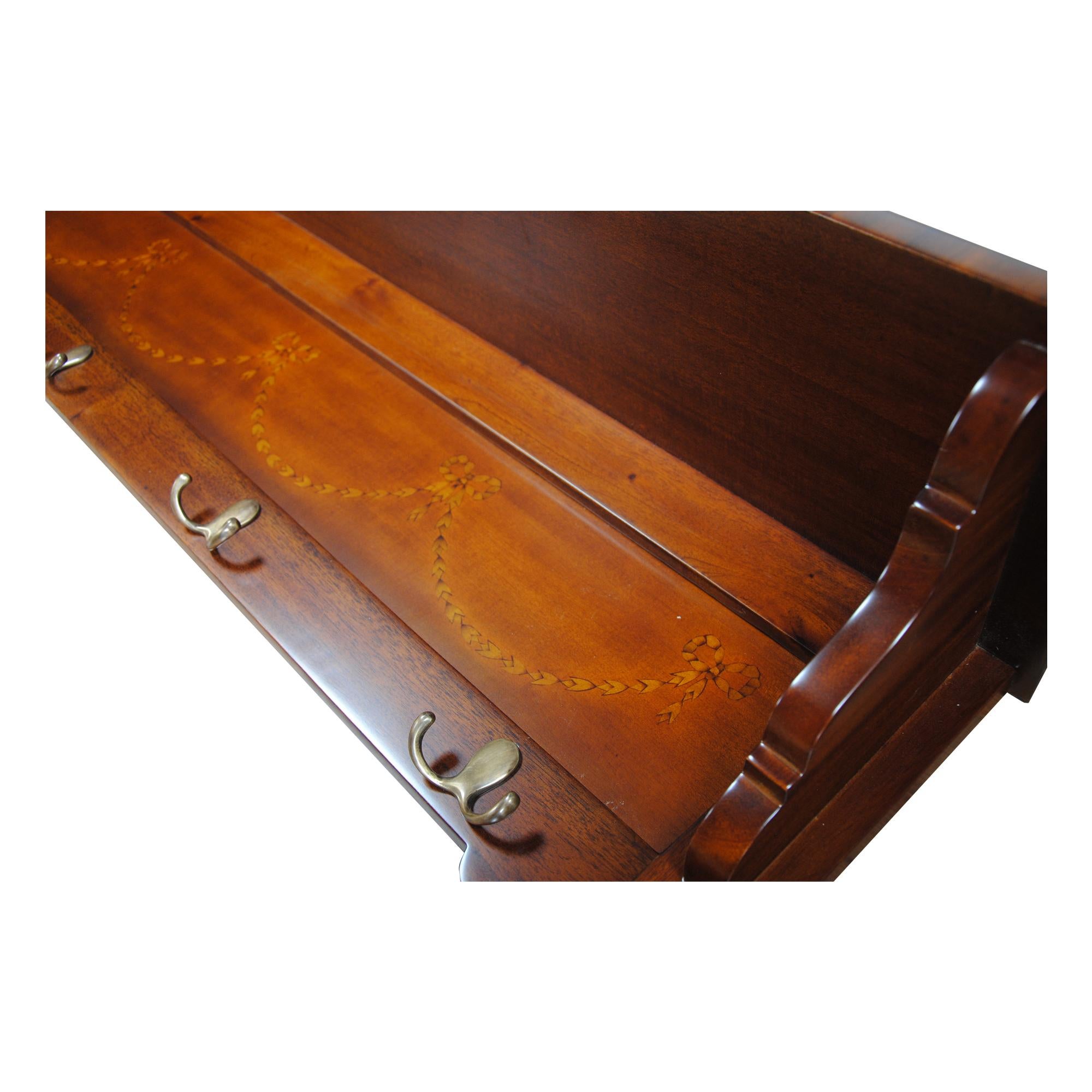Mahogany Coat Rack Shelf In New Condition For Sale In Annville, PA
