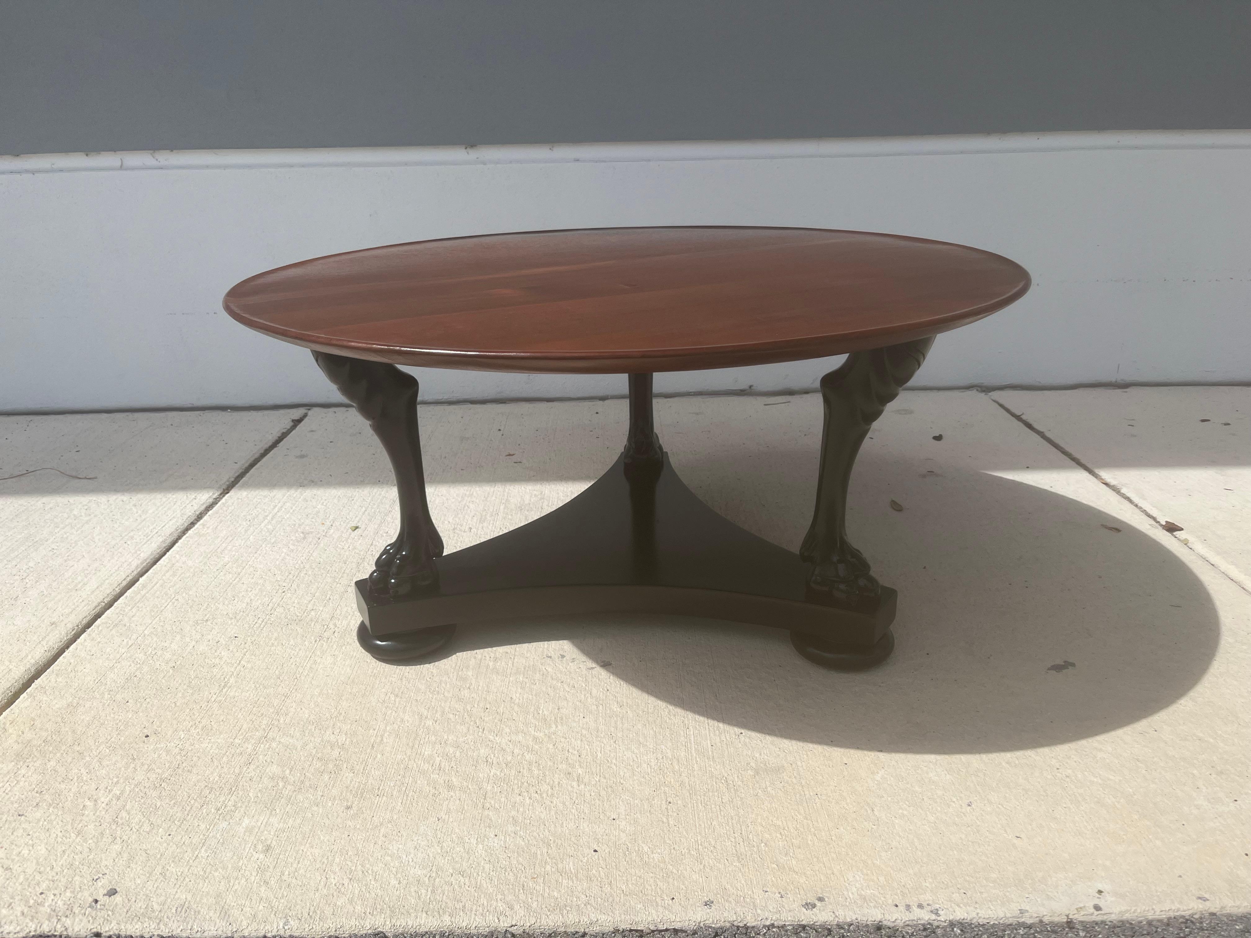 Mahogany Coffee Table, Lion's Paws, Black For Sale 3