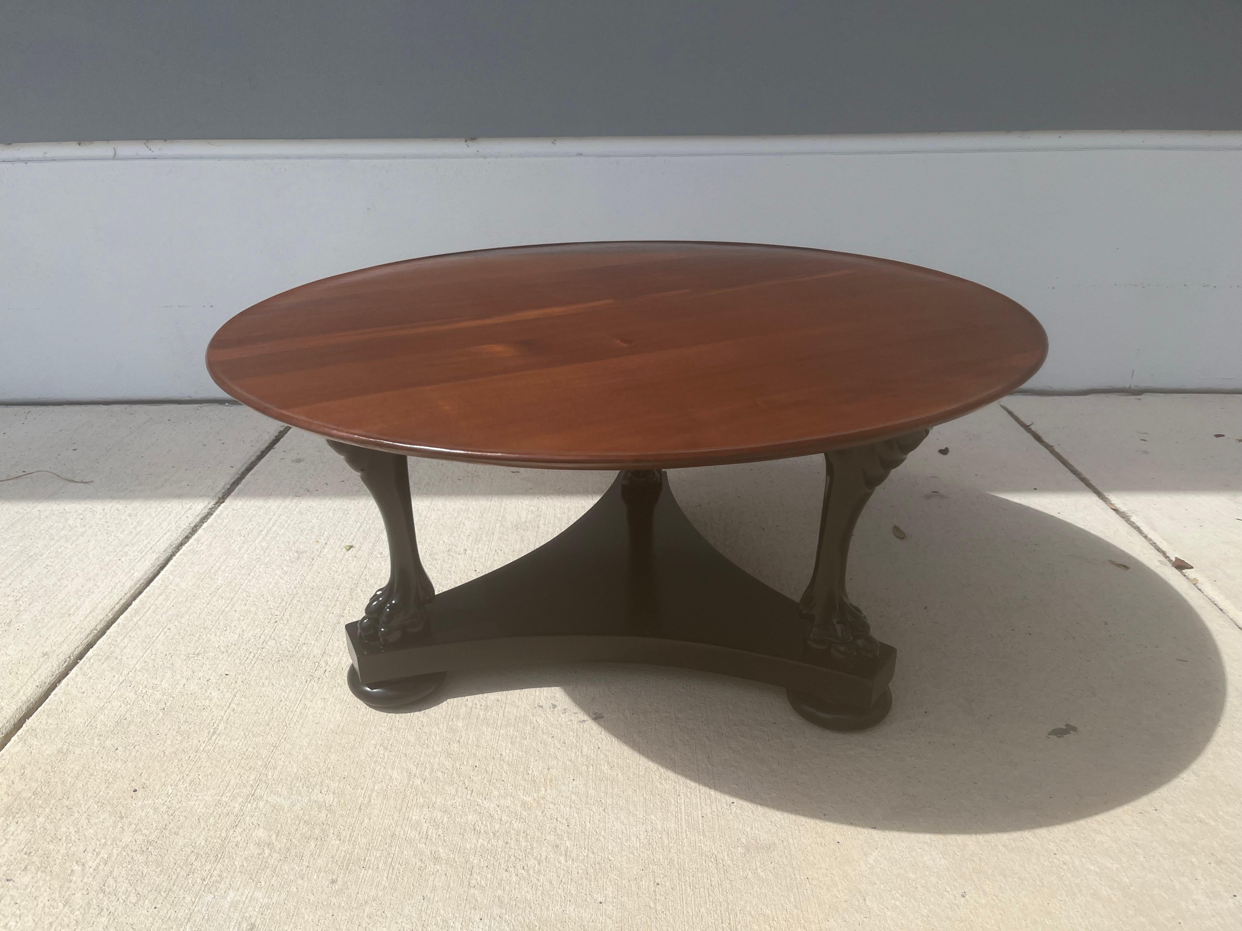 Mahogany Coffee Table, Lion's Paws, Black For Sale 4