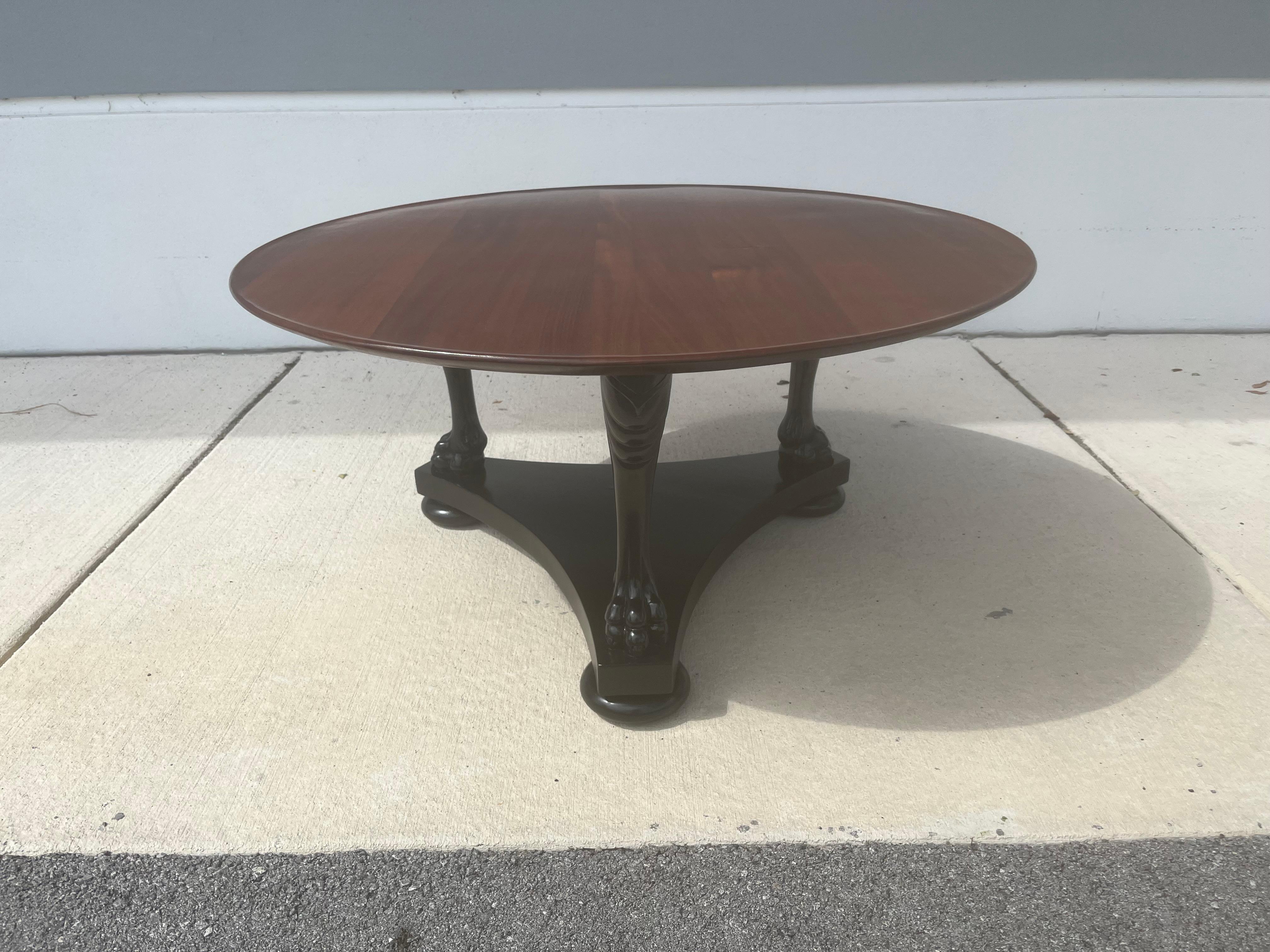 Mahogany Coffee Table, Lion's Paws, Black For Sale 6
