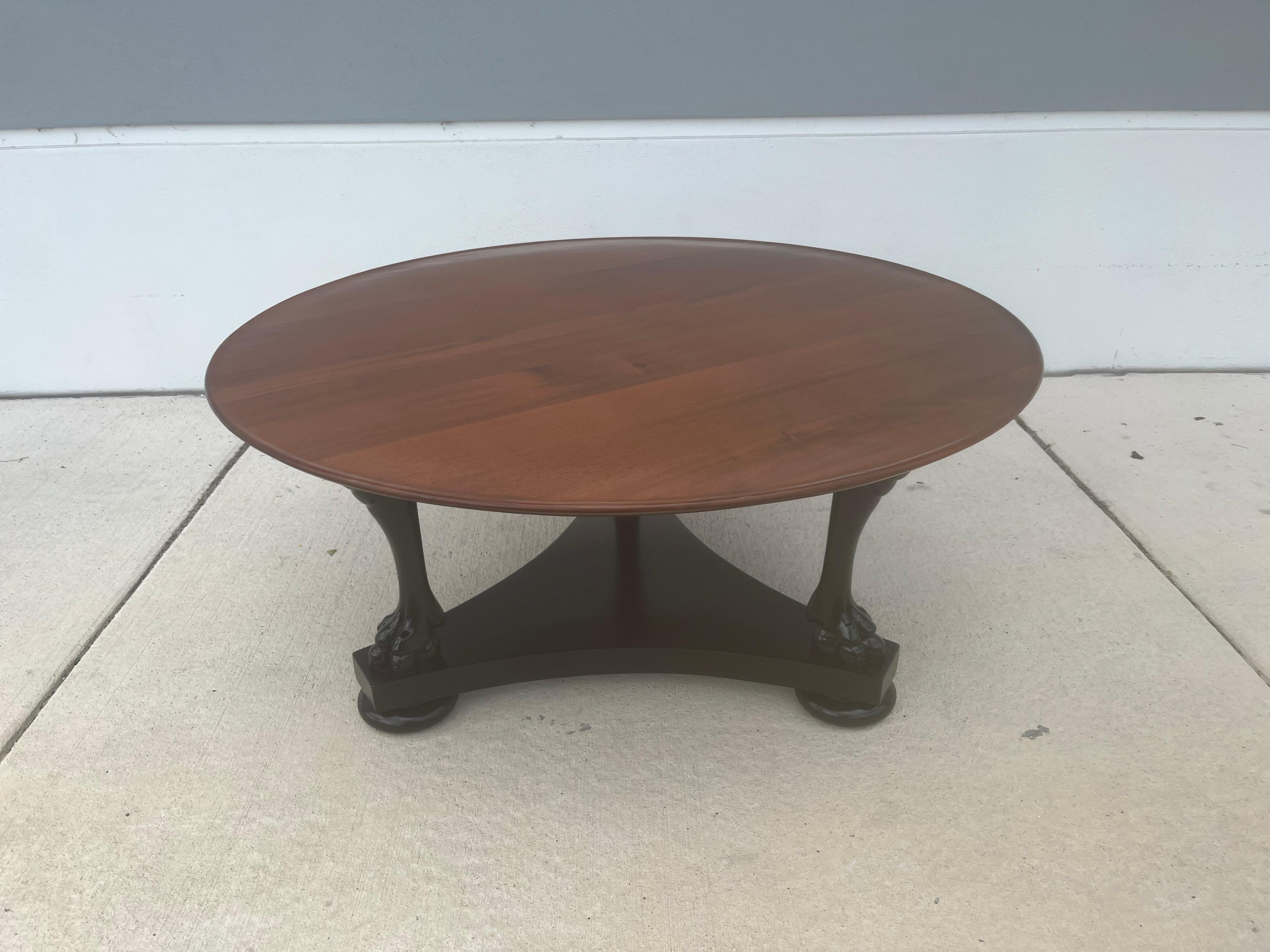 Mahogany Coffee Table, Lion's Paws, Black For Sale 1