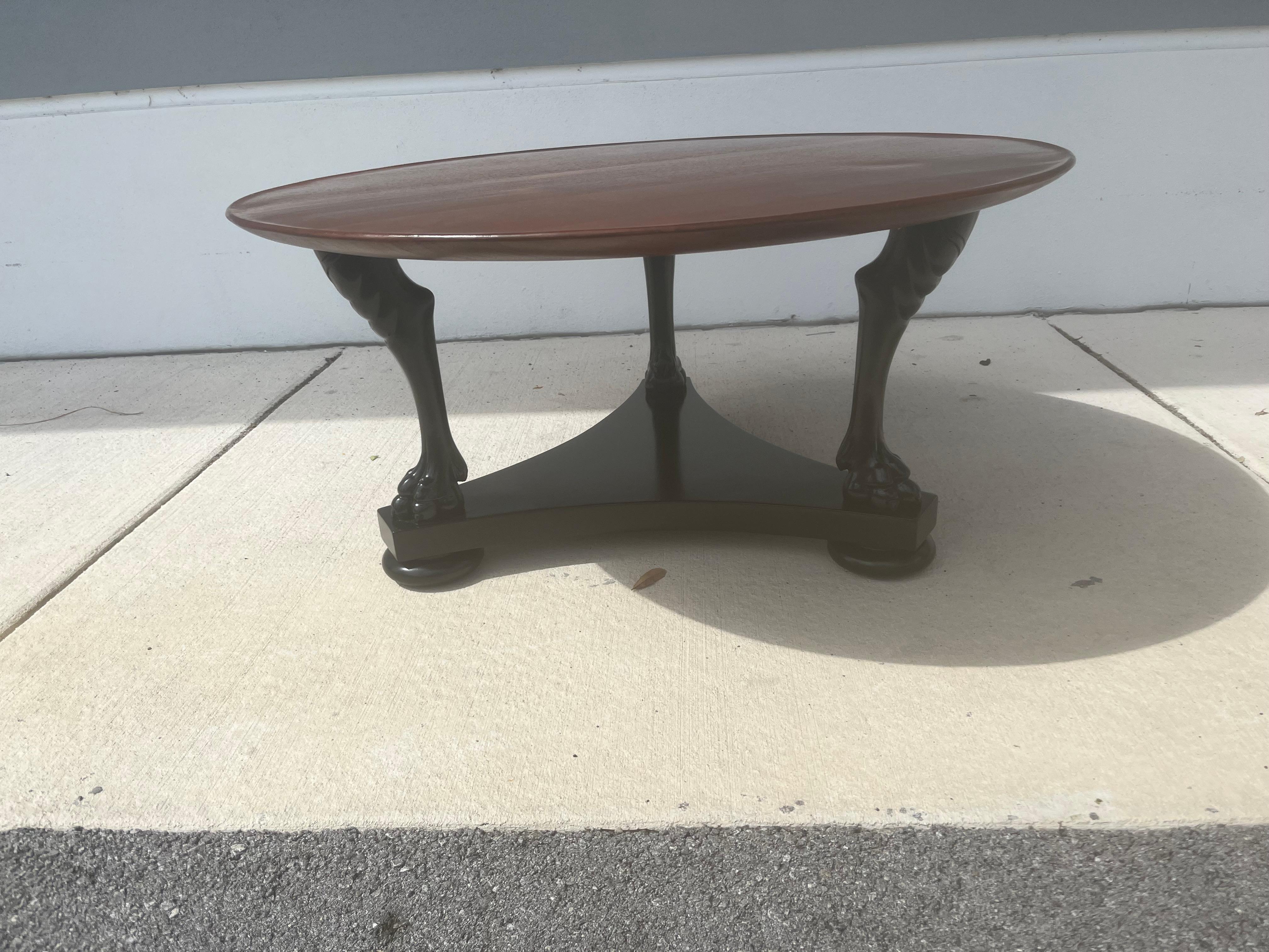 Mahogany Coffee Table, Lion's Paws, Black For Sale 2