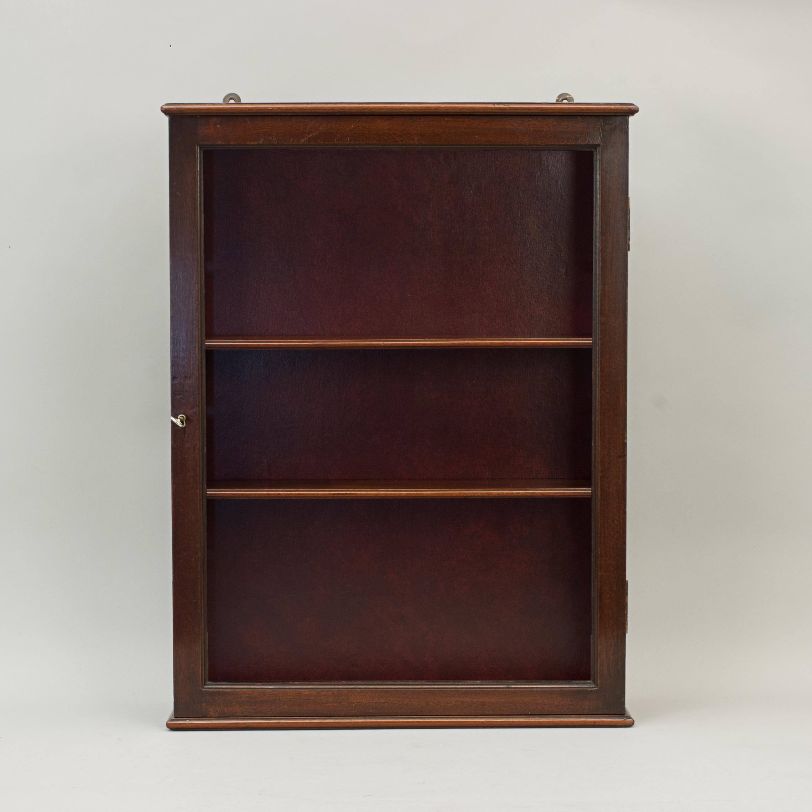 Mahogany Collectors Wall Cabinet with Glass Door 2