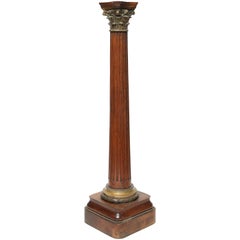 Mahogany Table Column with Gilt Corinthian Capital