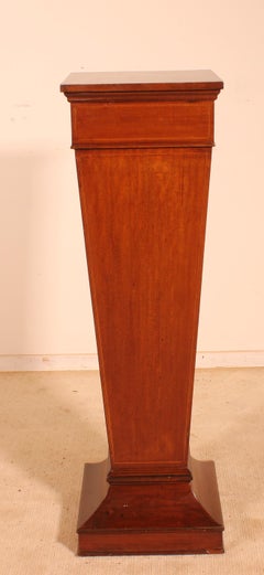 Mahogany Column with Ebony and Lemon Wood Inlay-England