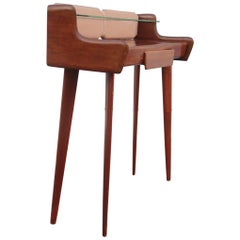 Mahogany Console Italian Design Mid-Century Modern Geometric Shape, 1950s