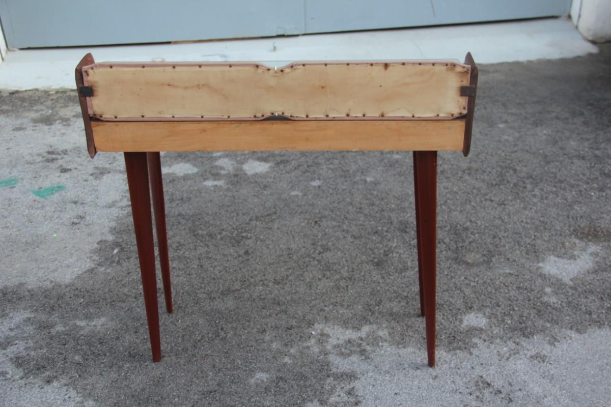 Mahogany Console Italian Design Mid-Century Modern Geometric Shape, 1950s For Sale 1