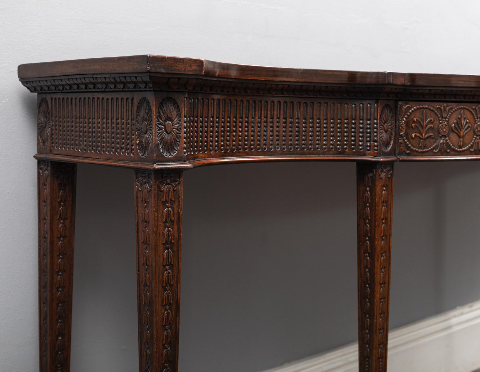 Adam Style Mahogany Console Table For Sale