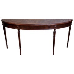 Mahogany Console Table in Demilune Shape