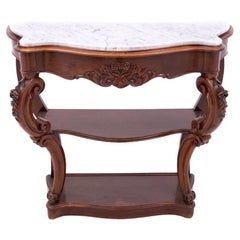 Mahogany console with marble top, France, circa 1880.