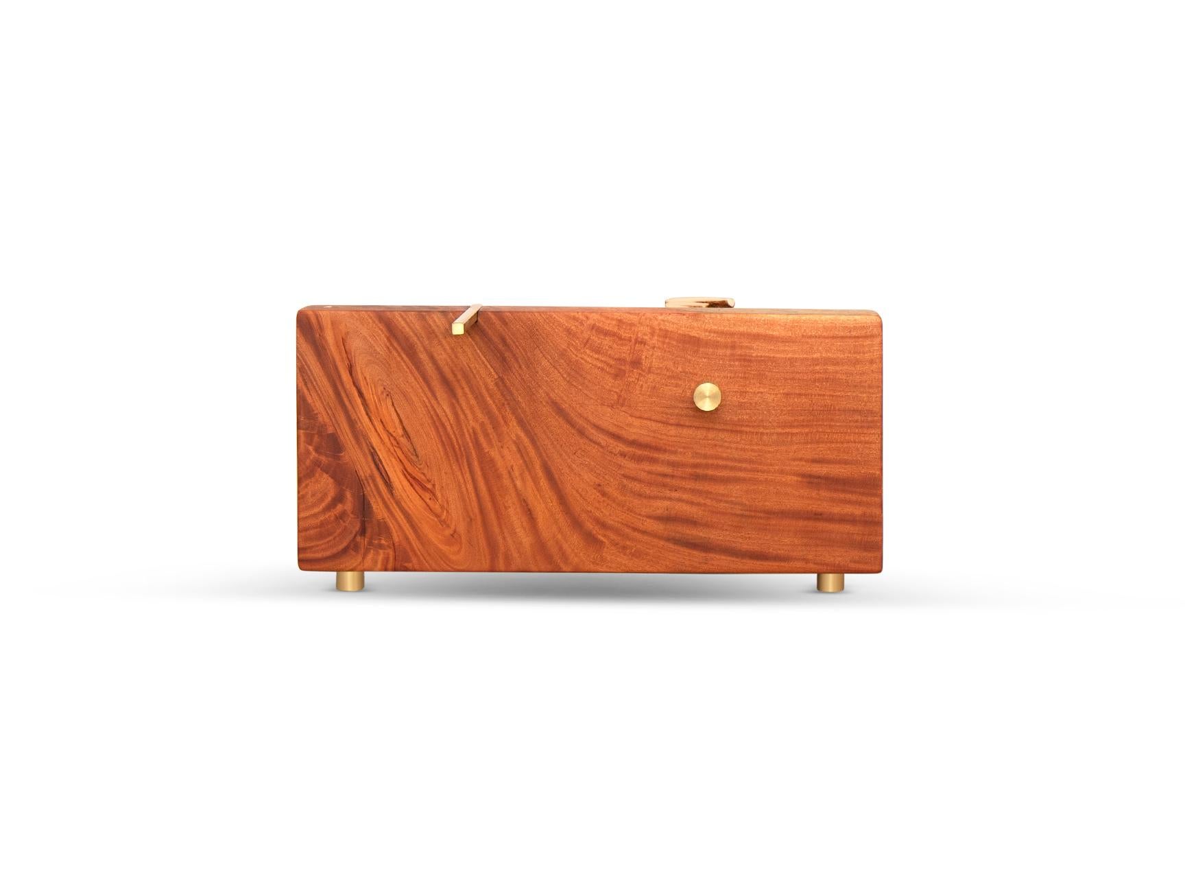 Contemporary Equilibrio: Architecture Balance - Salvaged Mahogany & Coral Coffee Table For Sale