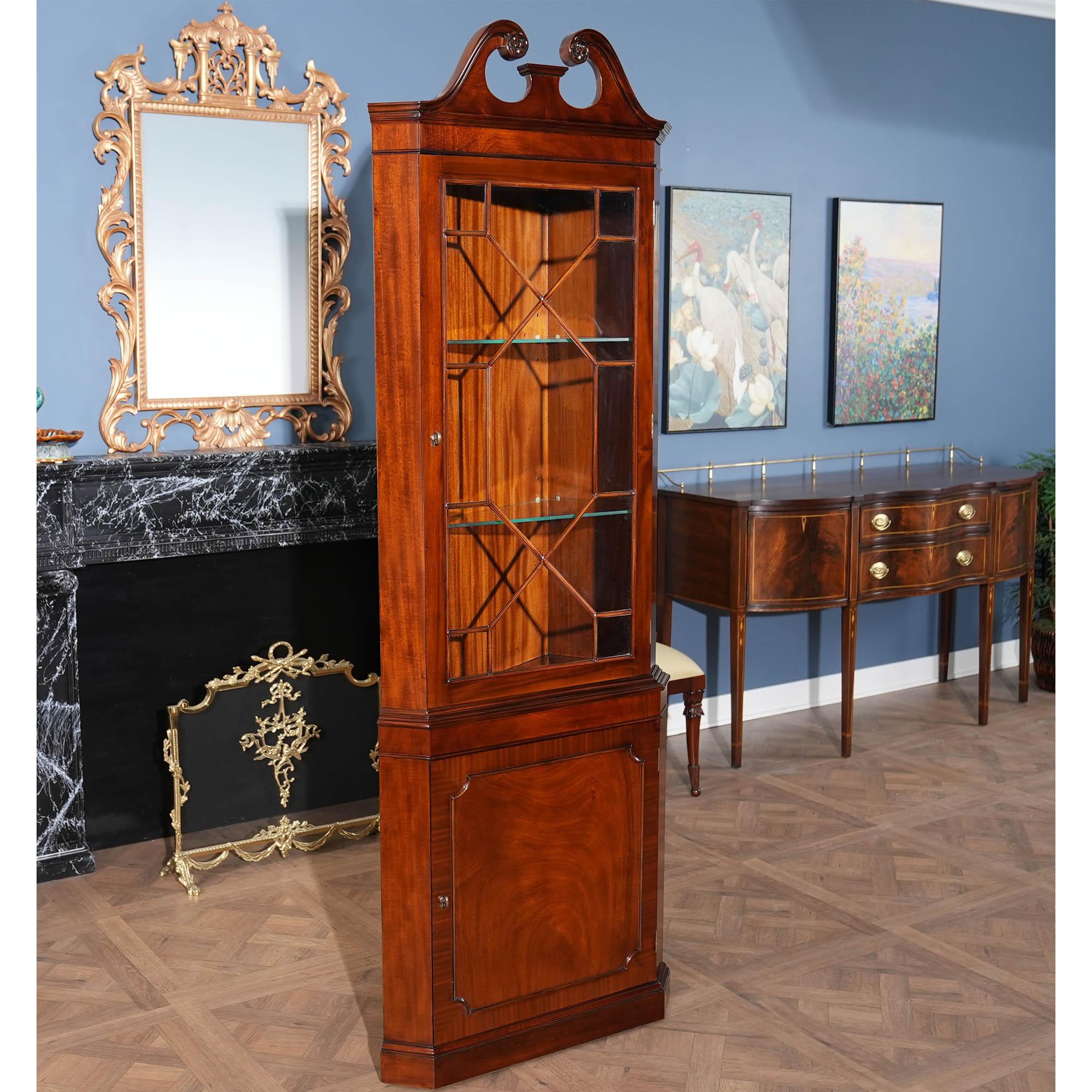 Contemporary Mahogany Corner Cabinet For Sale