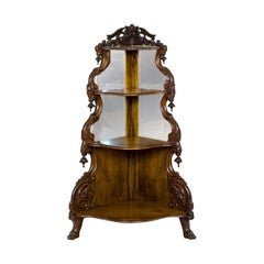 Antique Mahogany Corner Étagère, circa 1880