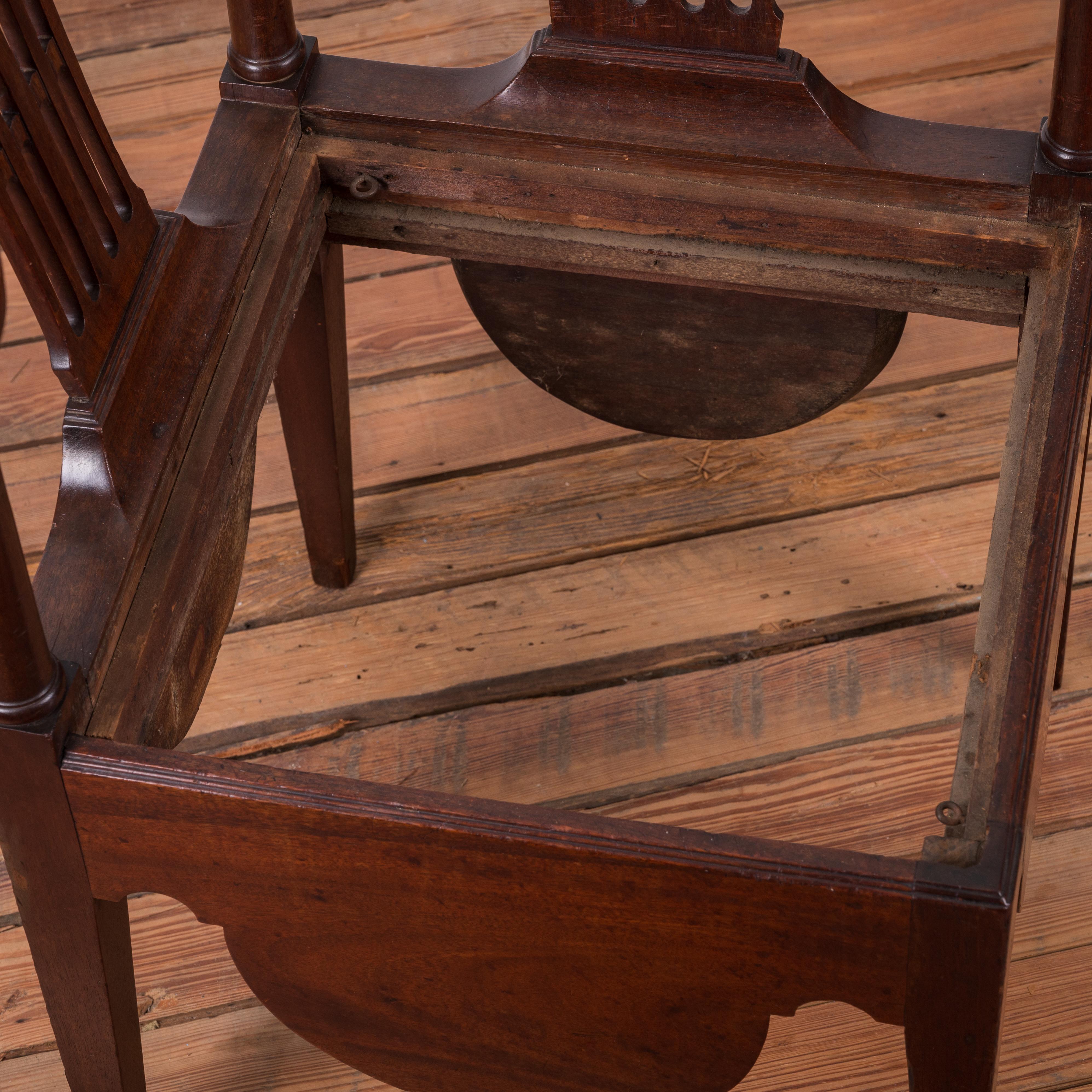 Mahogany Corner Necessary Chair For Sale 7