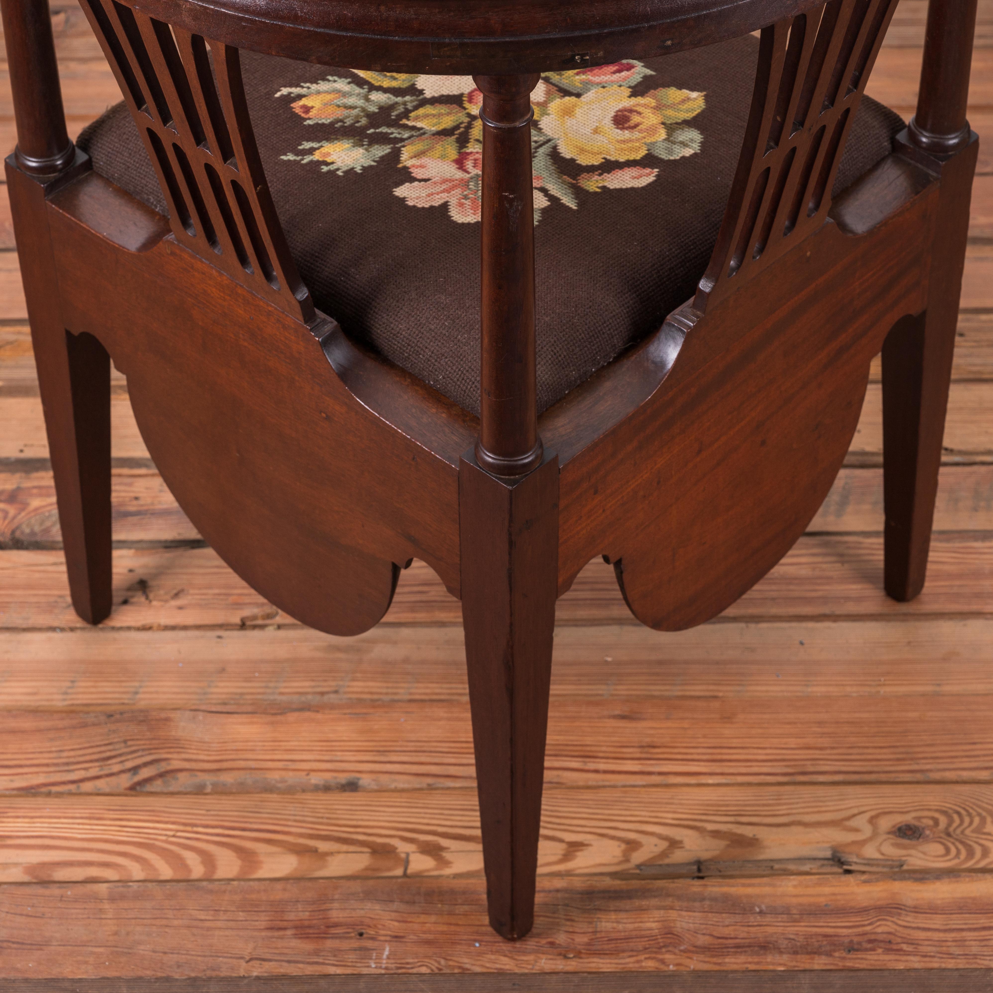 Mahogany Corner Necessary Chair For Sale 3