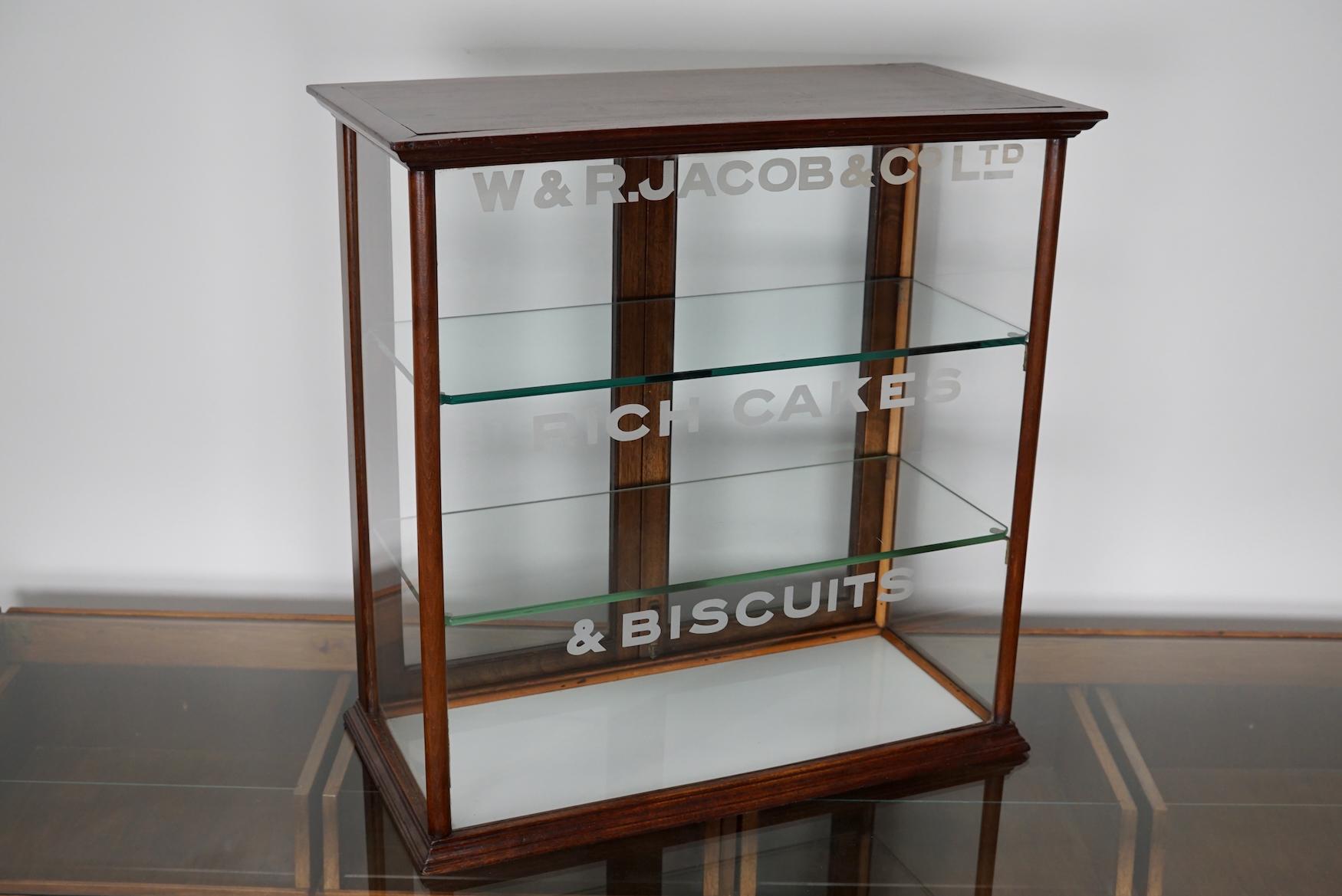Mahogany Counter Top Cake & Biscuits Shop Display Cabinet, circa 1900 For Sale 4