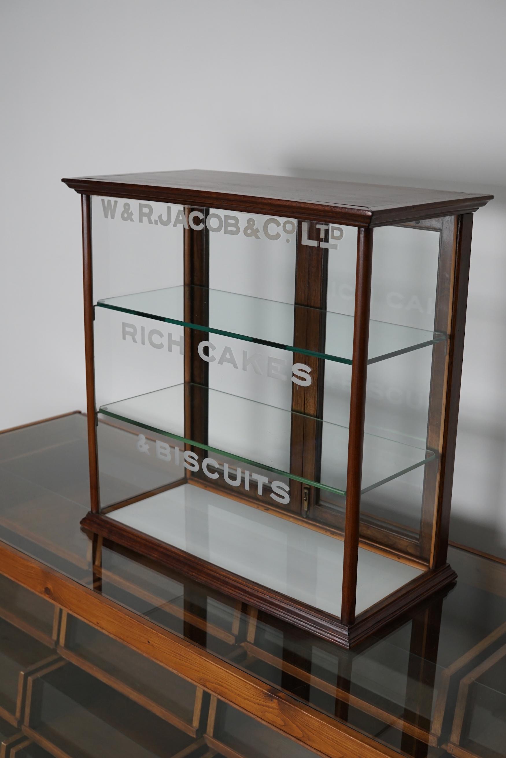 Victorian Mahogany Counter Top Cake & Biscuits Shop Display Cabinet, circa 1900