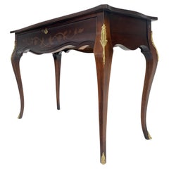 Mahogany Country French Bronze Mount 1 Drawer Console Hall Entry Table MINT
