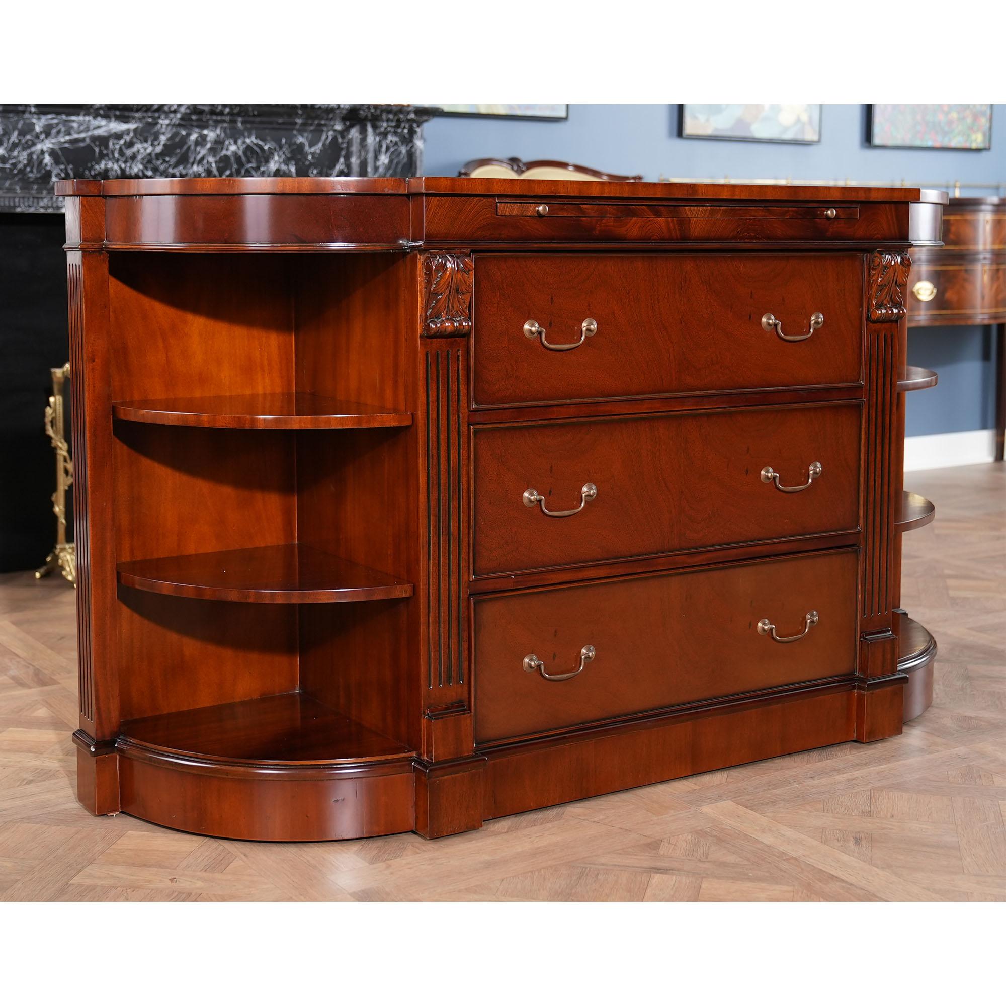 Chippendale Mahogany Credenza with Pullout Slide For Sale