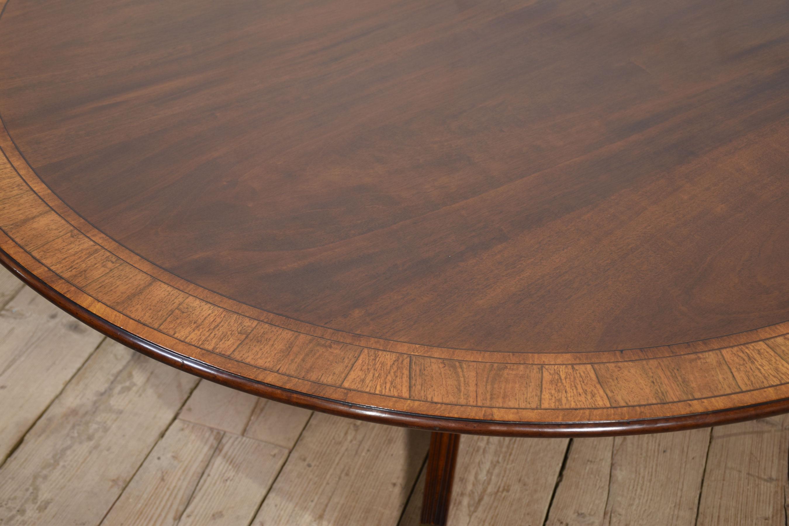 Mahogany cross banded circular dining table 1