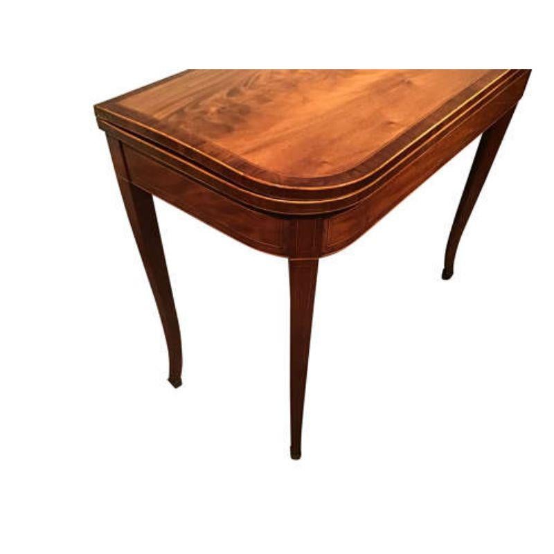 George III Mahogany Crossbanded Strung Tea Table For Sale