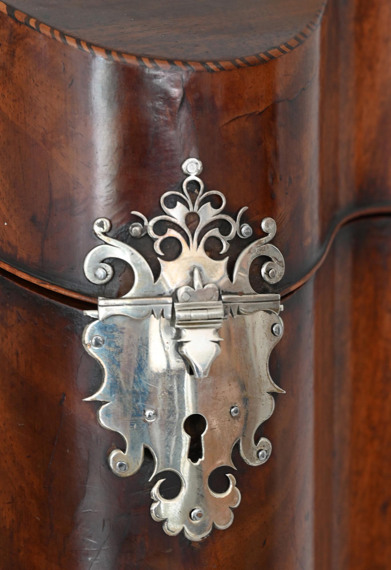 Mahogany Cutlery Box, Georgian End of 18th Century, Silver Fittings, Weldrington 1