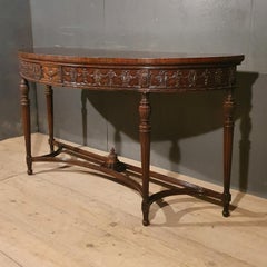 Mahogany Demilune Console Table