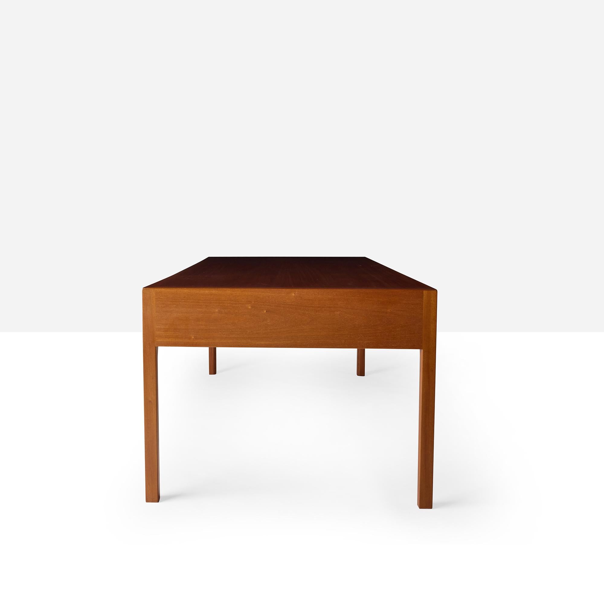 Metà XX secolo Mahogany Desk by Bernt Petersen for Dansk Mobelkunst in vendita