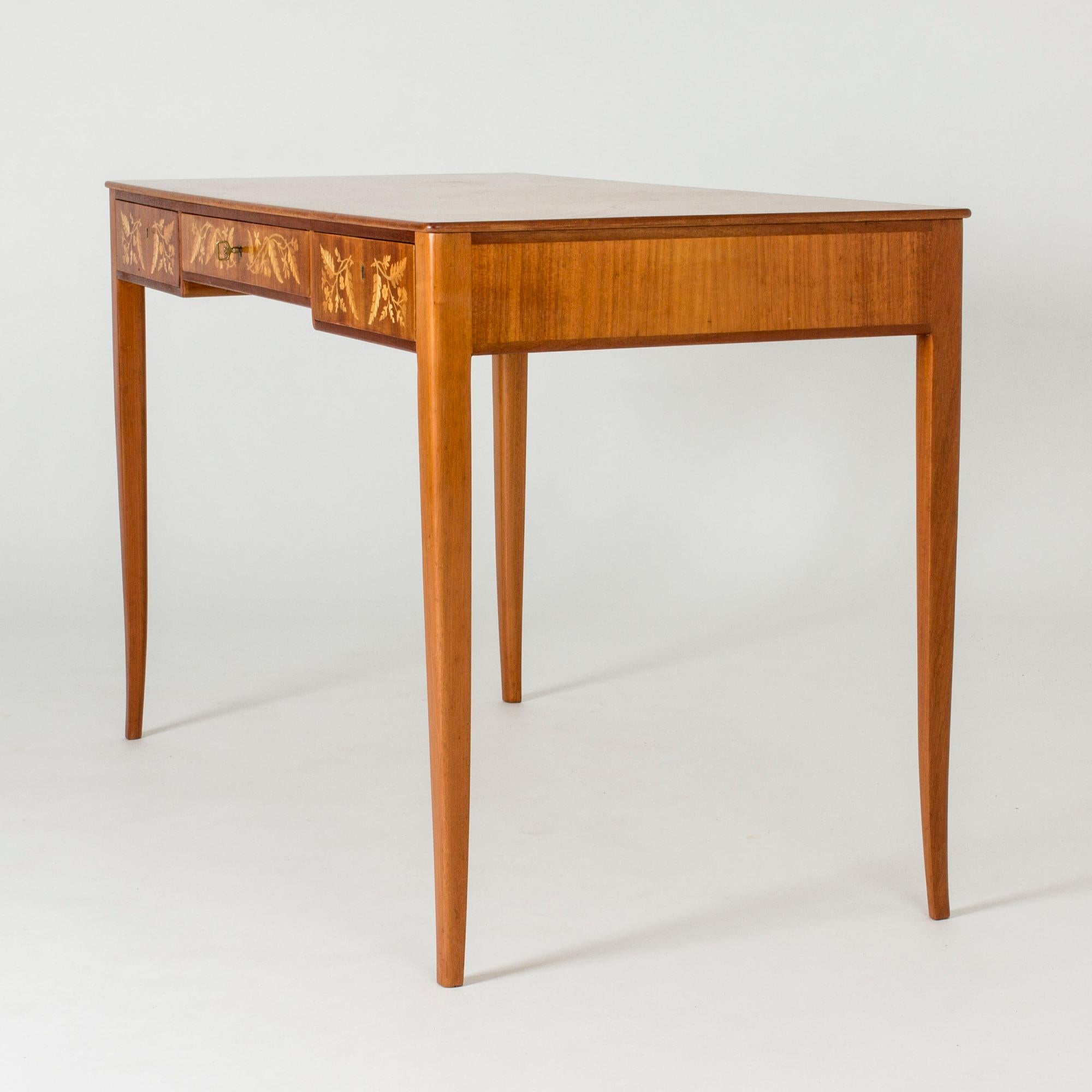 Scandinavian Modern Mahogany Desk by Carl Malmsten