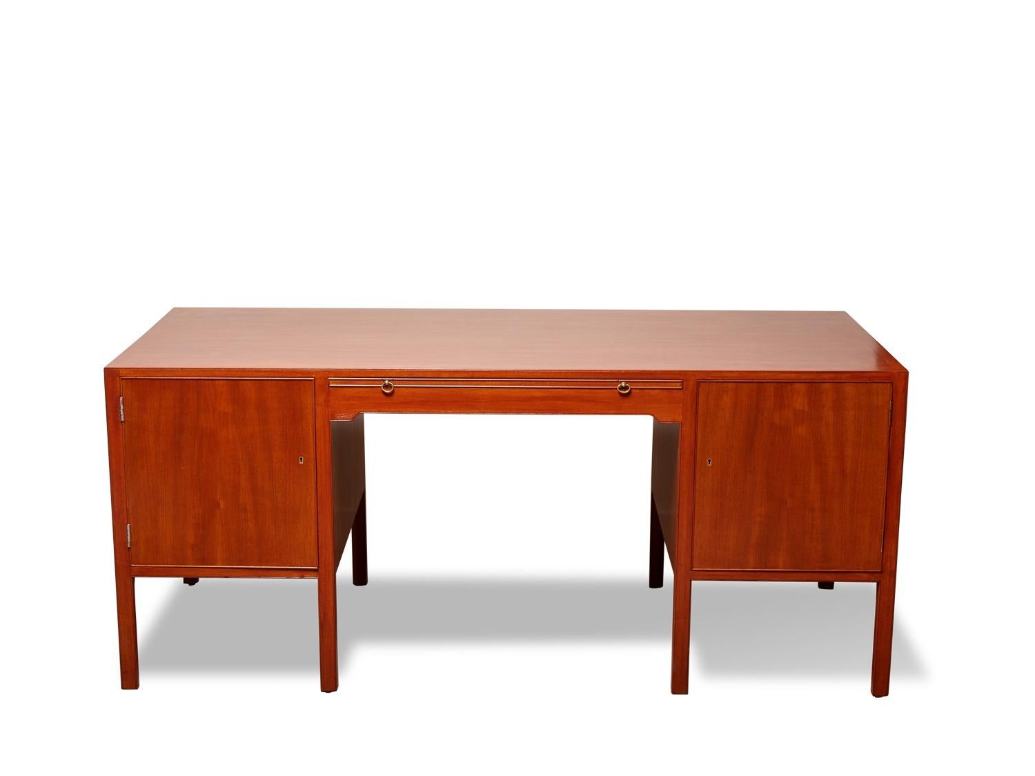Mahogany Desk by Ole Wanscher In Excellent Condition In Los Angeles, CA