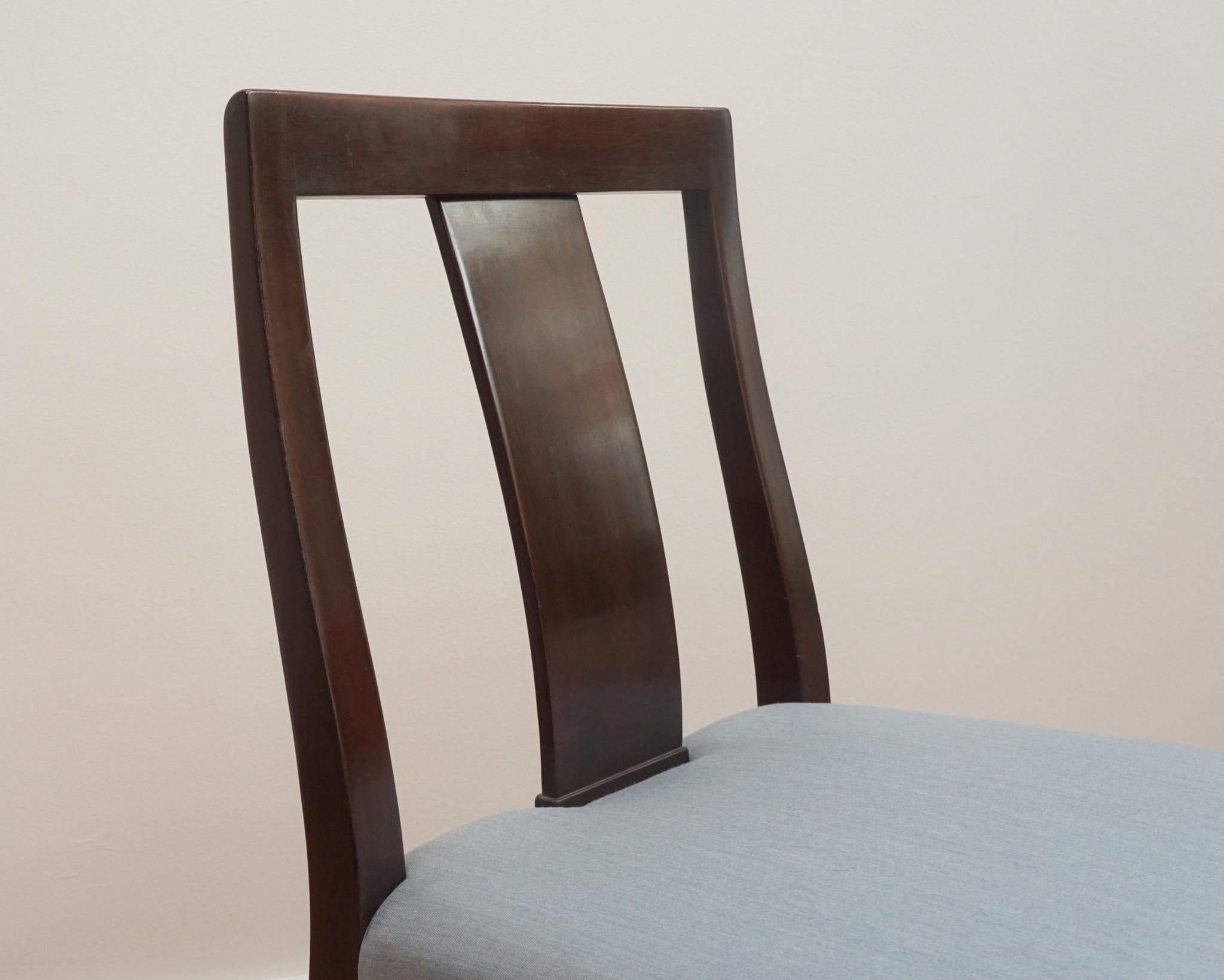 Tissu d'ameublement Chaise de salle à manger en acajou d'Edward Wormley pour Dunbar « 4 disponibles » en vente