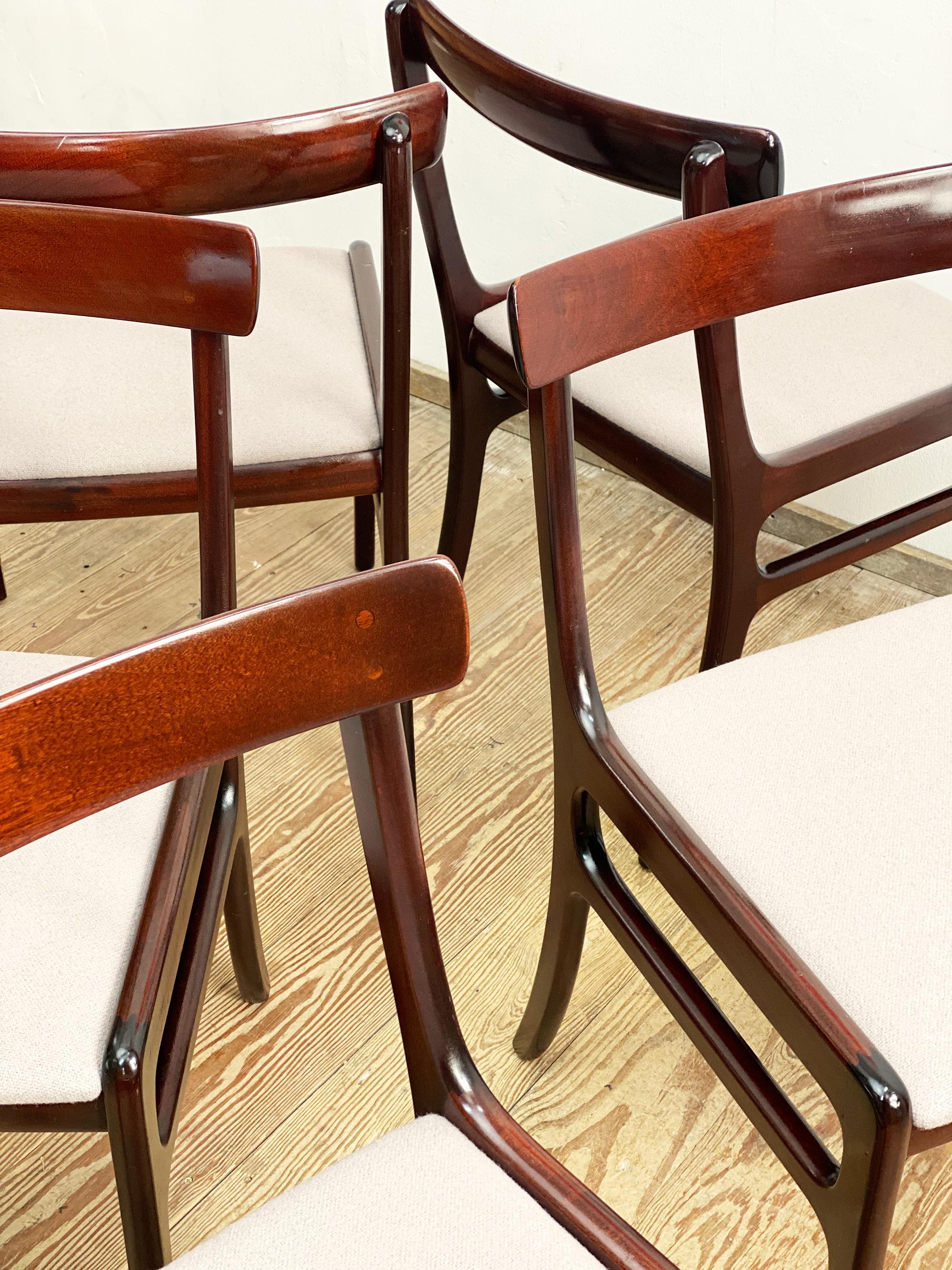 Mahogany Dining Chairs, Rungstedlund Series by Ole Wanscher, 1950s, Set of 6 In Good Condition In München, Bavaria