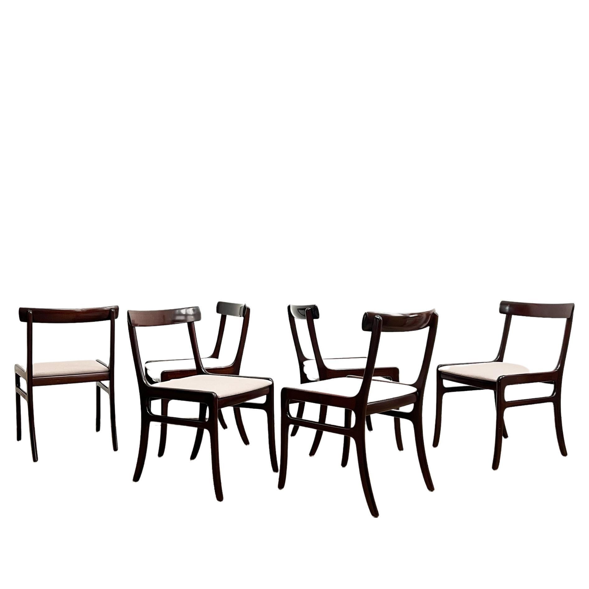 Mahogany Dining Chairs, Rungstedlund Series by Ole Wanscher, 1950s, Set of 6