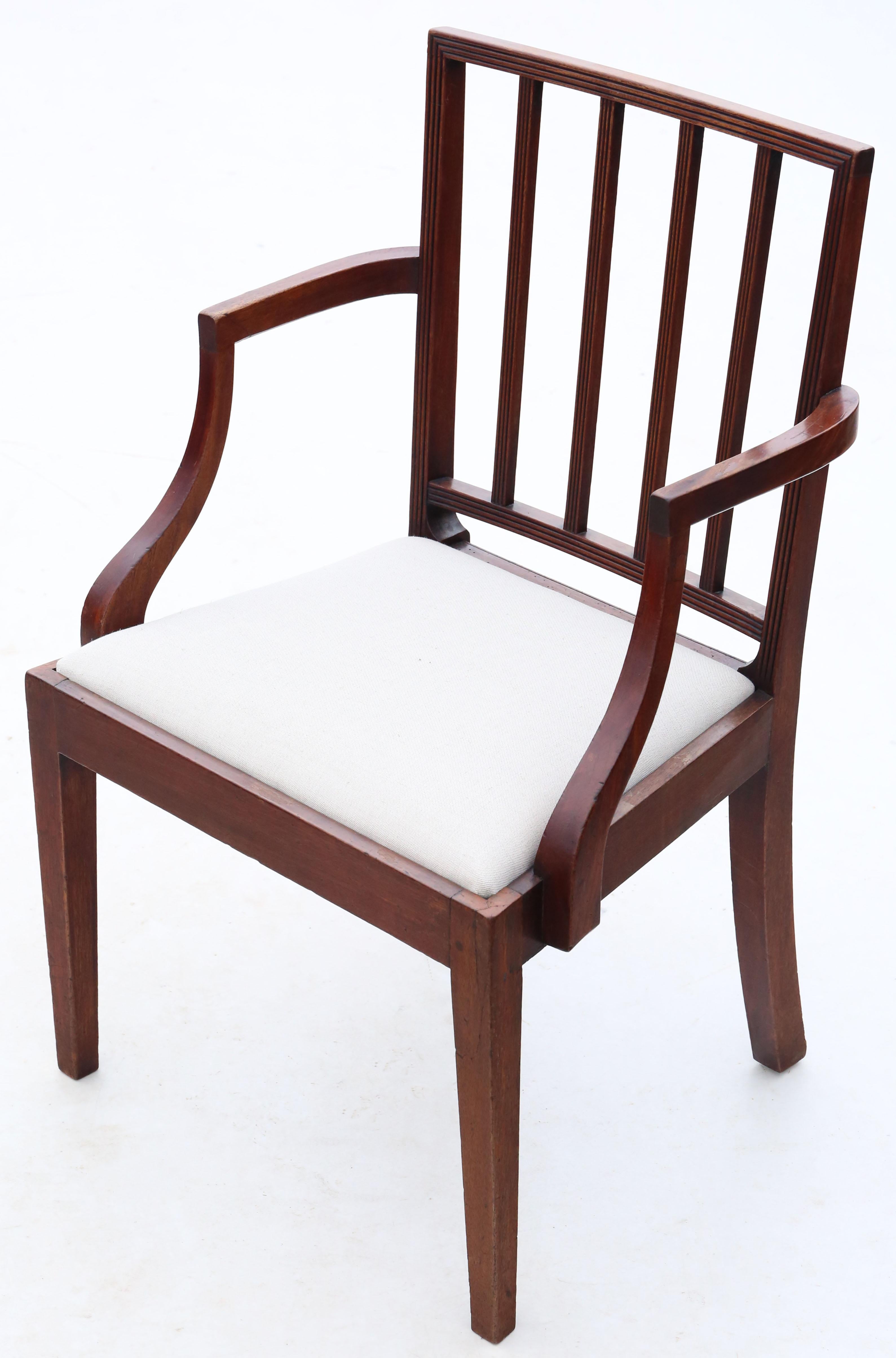 19th Century Mahogany Dining Chairs: Set of 8 (6+2), Antique Quality, C1820 For Sale