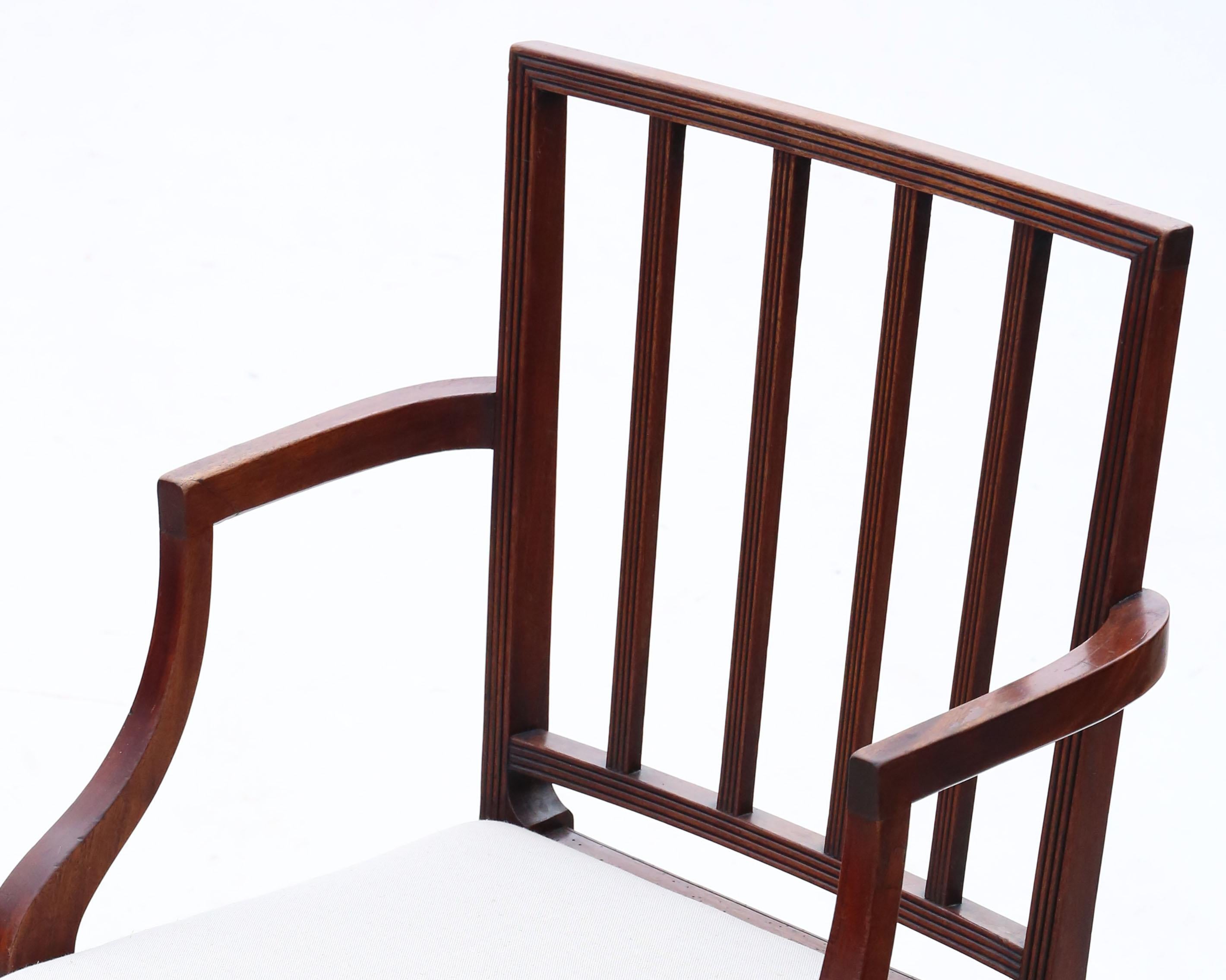 Esszimmerstühle aus Mahagoni: 8er-Set (6+2), antike Qualität, um 1820 (Holz) im Angebot