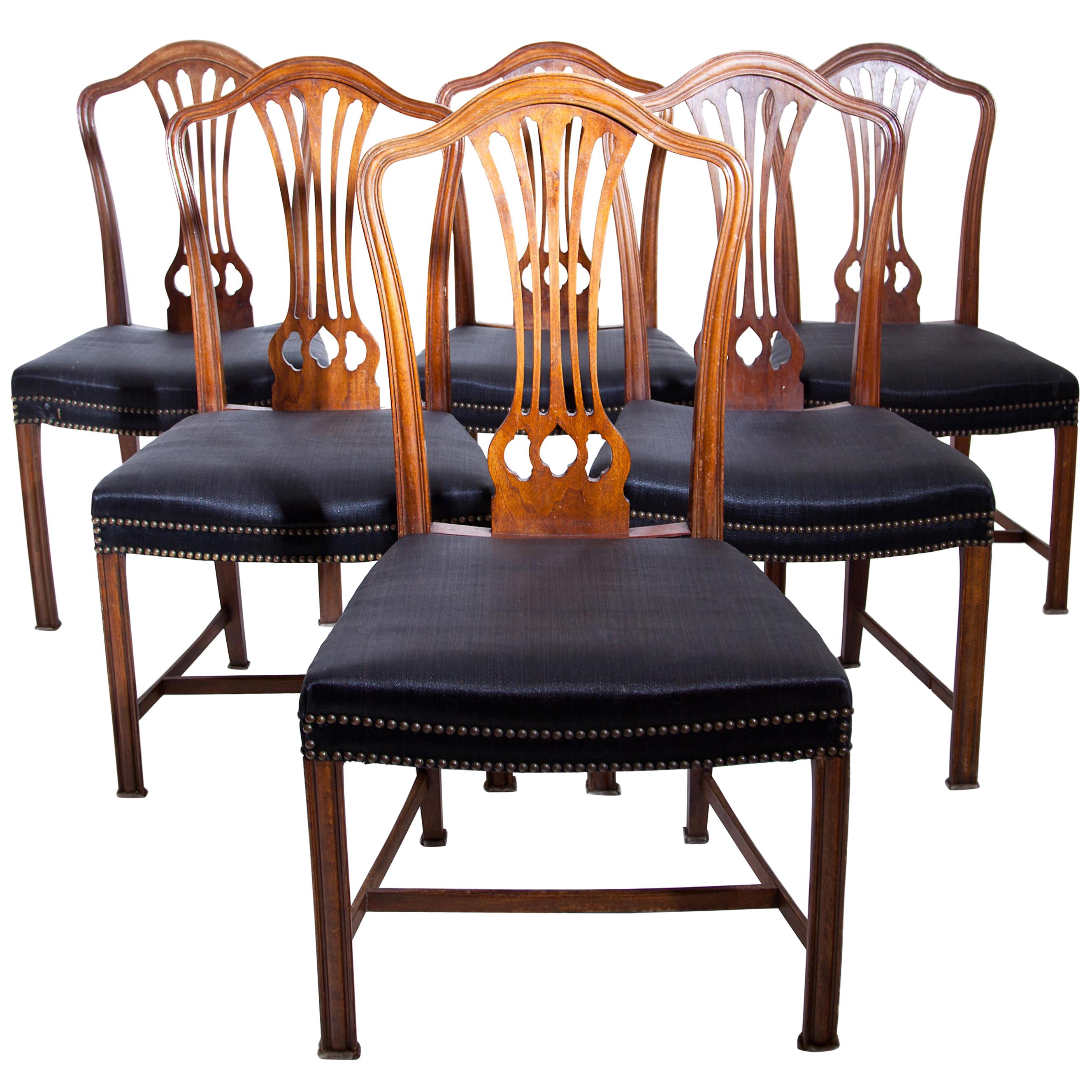 Mahogany Dining Room Chairs after Chippendale, England, circa 1800