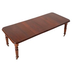 Mesa de comedor de caoba victoriana extensible de dos hojas 1860