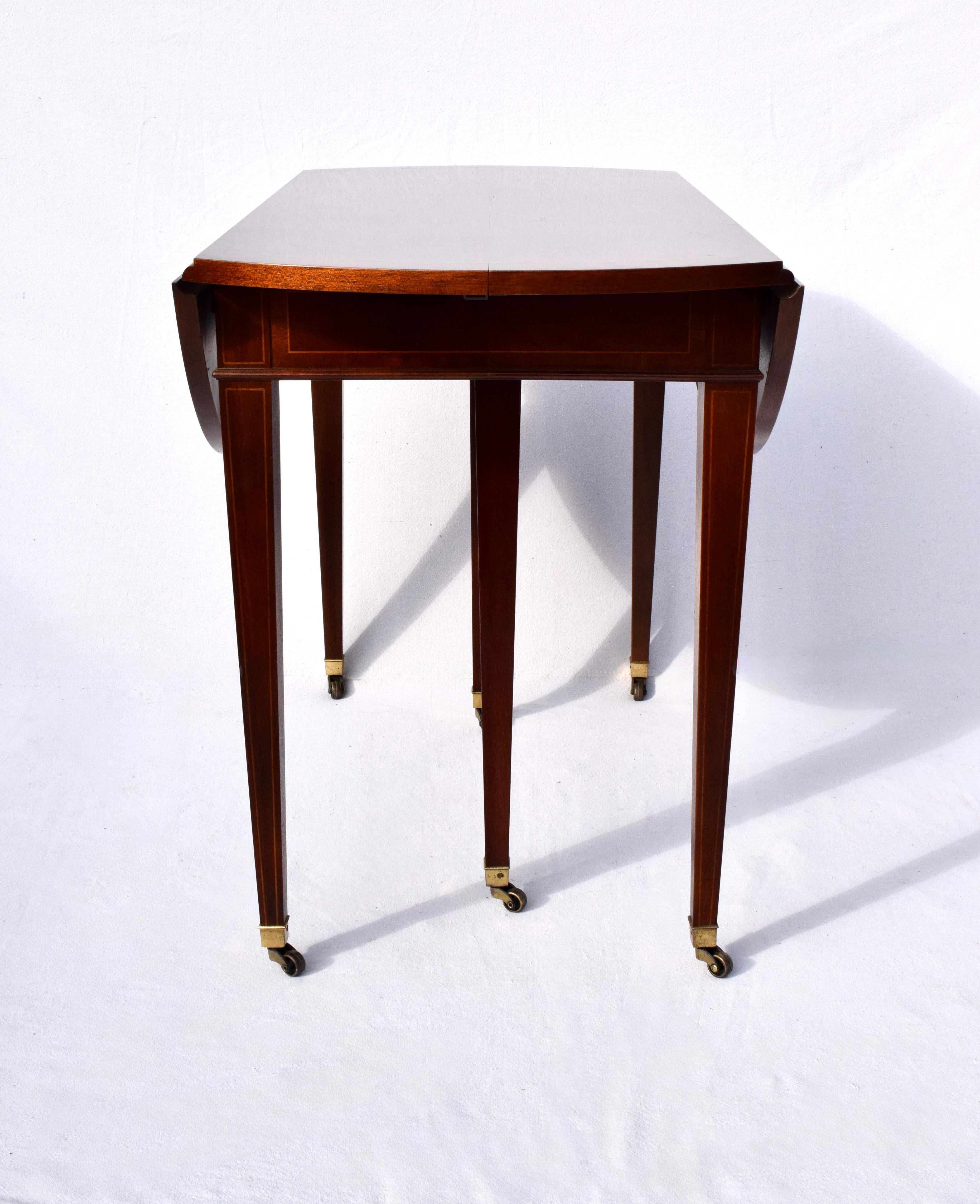 Mahogany Dining Table With Drop Leaf Option by Baker Furniture For Sale 4