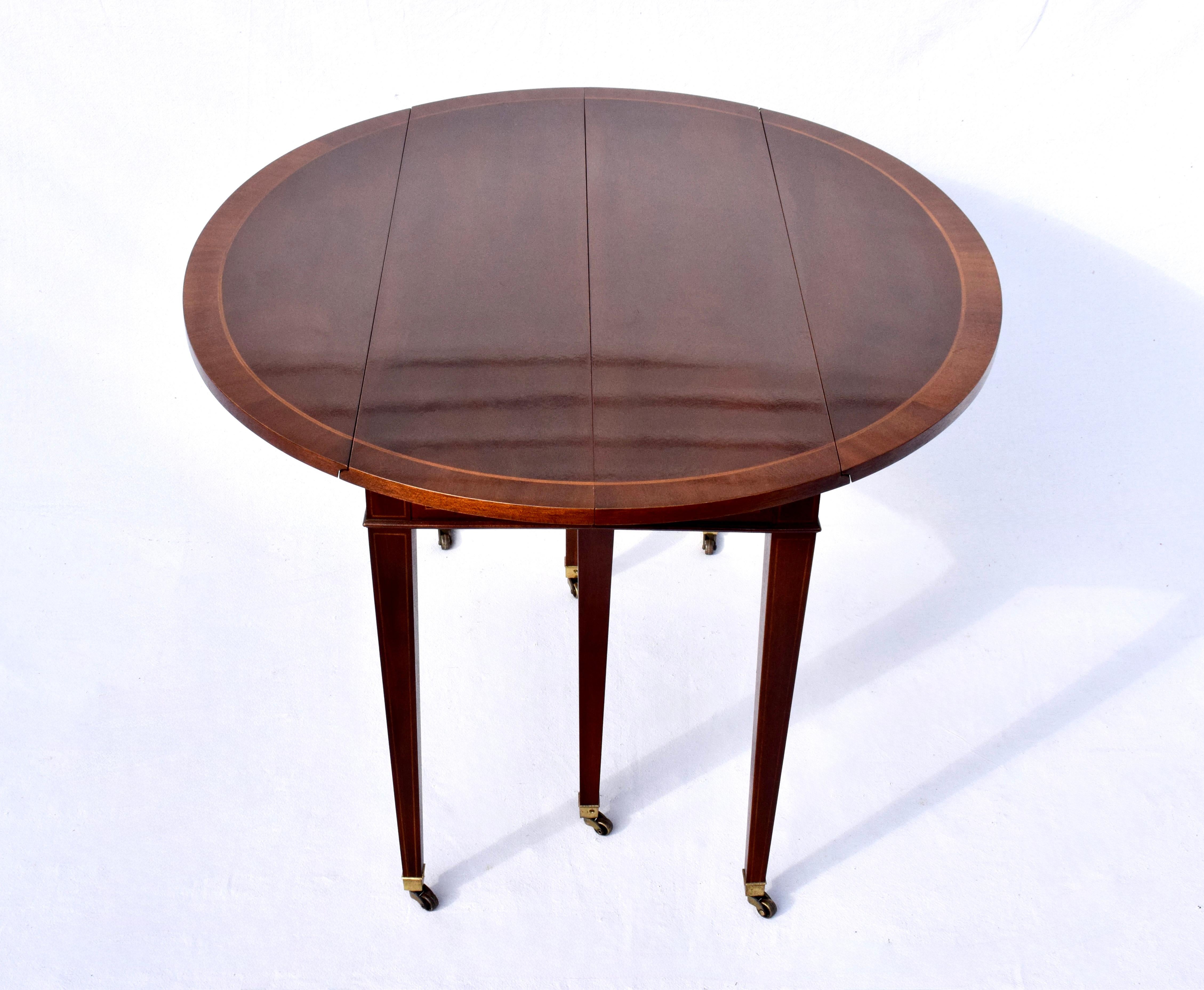 Mahogany Dining Table With Drop Leaf Option by Baker Furniture For Sale 6